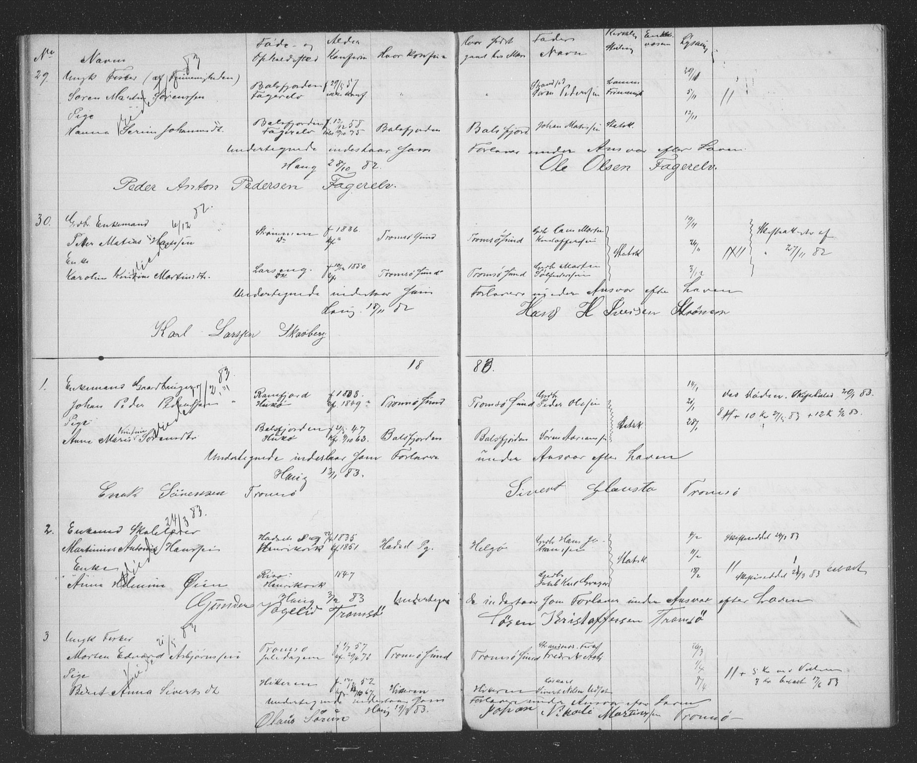 Tromsøysund sokneprestkontor, AV/SATØ-S-1304/H/Hc/L0056: Banns register no. 56, 1880-1887