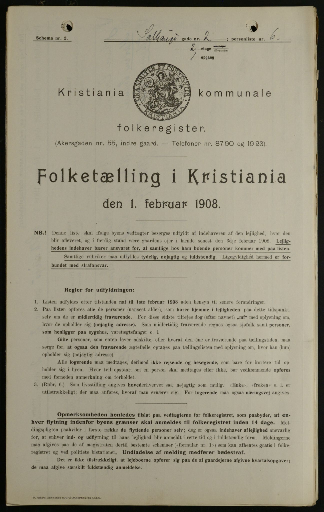 OBA, Municipal Census 1908 for Kristiania, 1908, p. 89567