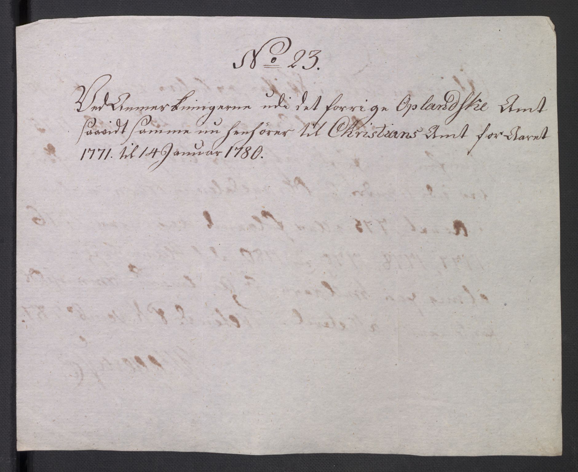 Rentekammeret inntil 1814, Reviderte regnskaper, Mindre regnskaper, AV/RA-EA-4068/Rb/L0014: Opplands amt, 1771-1779, p. 886