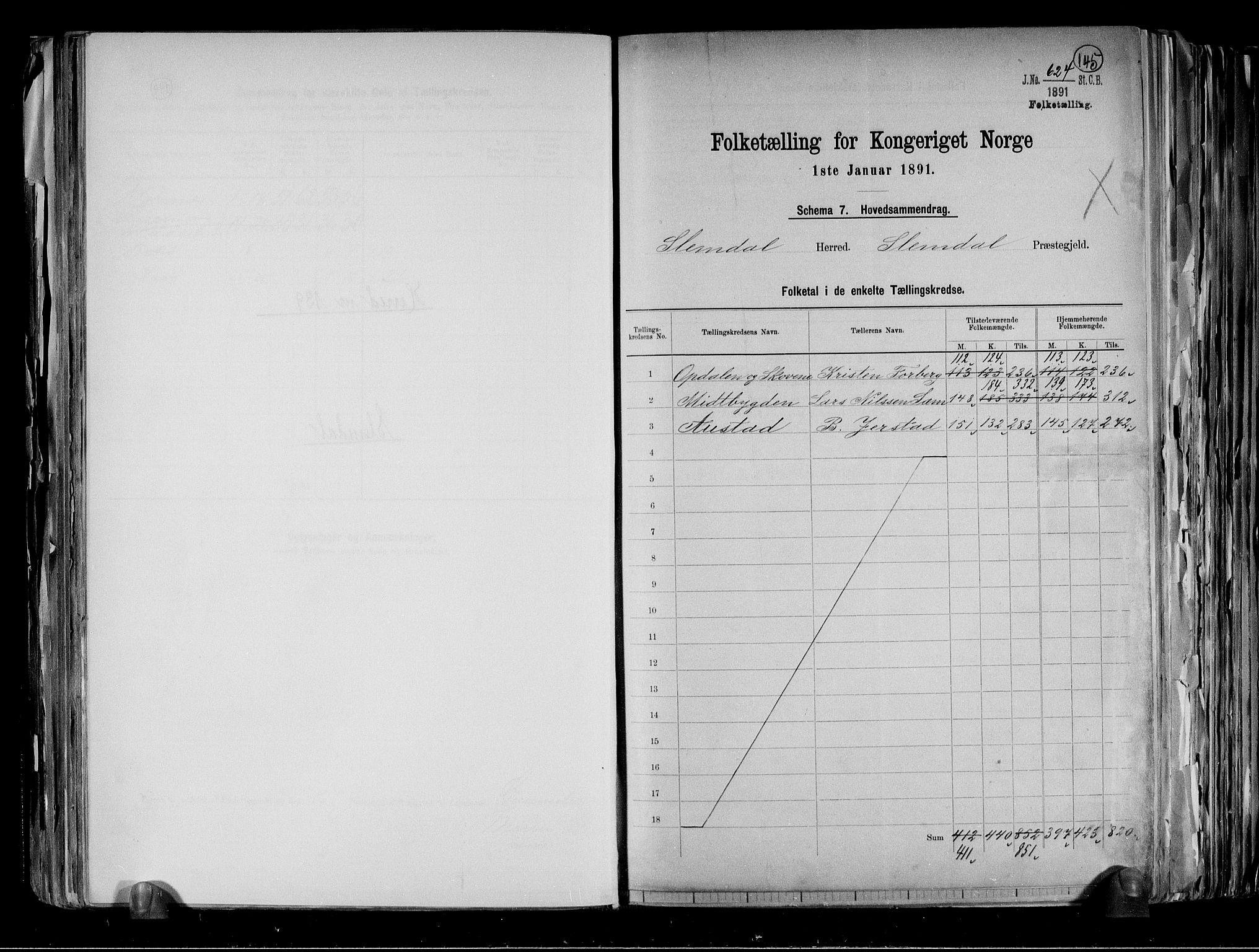 RA, 1891 census for 0811 Slemdal, 1891, p. 2