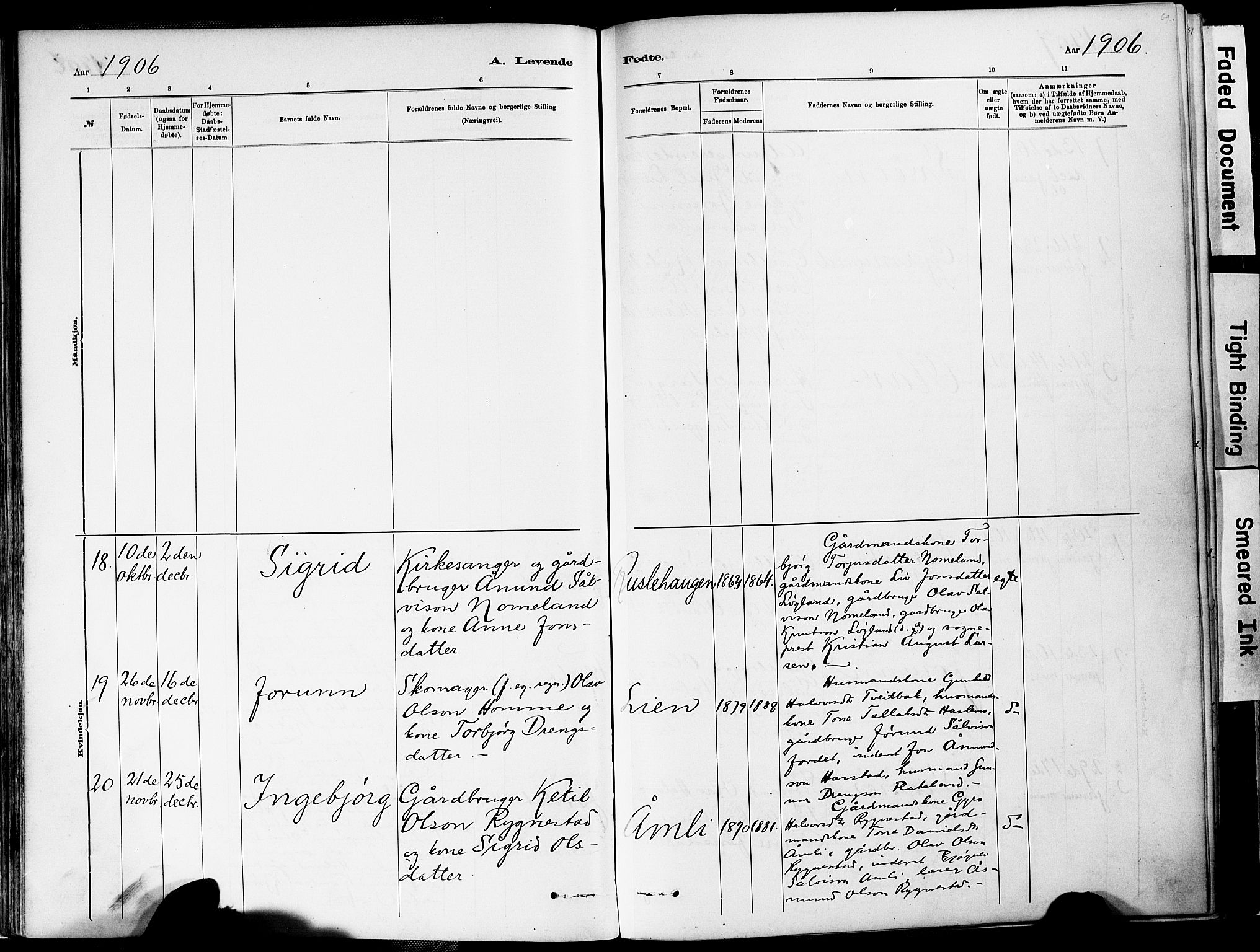 Valle sokneprestkontor, SAK/1111-0044/F/Fa/Fac/L0009: Parish register (official) no. A 9, 1882-1913, p. 69