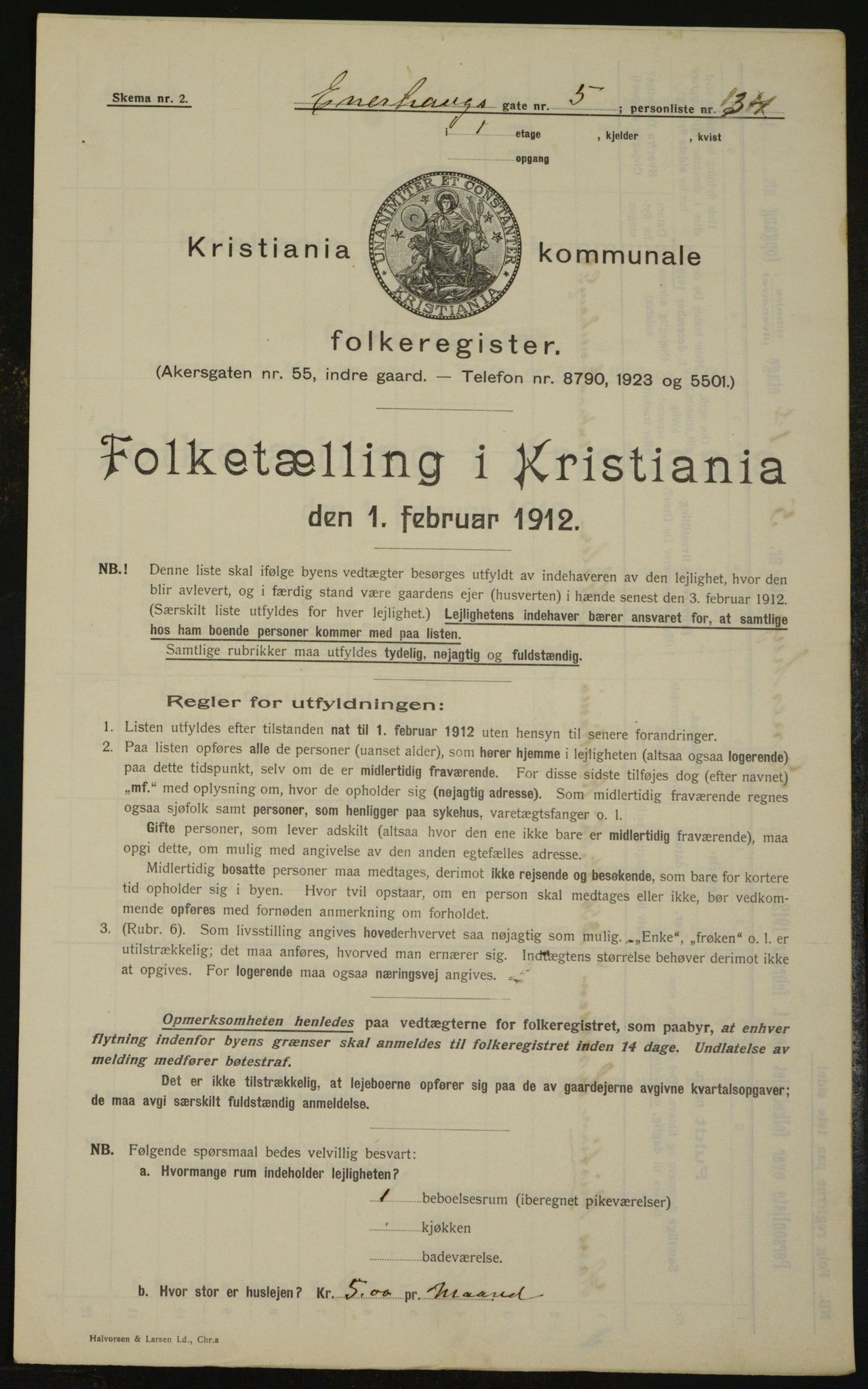 OBA, Municipal Census 1912 for Kristiania, 1912, p. 21479