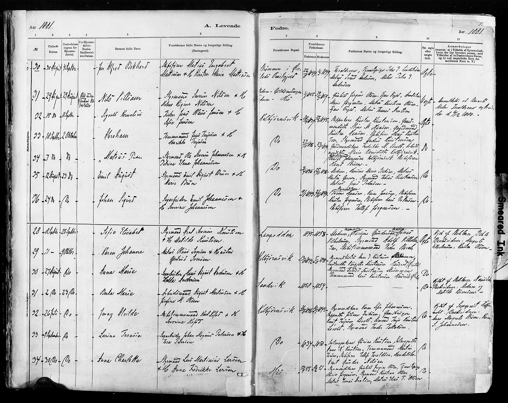 Hisøy sokneprestkontor, AV/SAK-1111-0020/F/Fa/L0003: Parish register (official) no. A 3, 1881-1894, p. 9