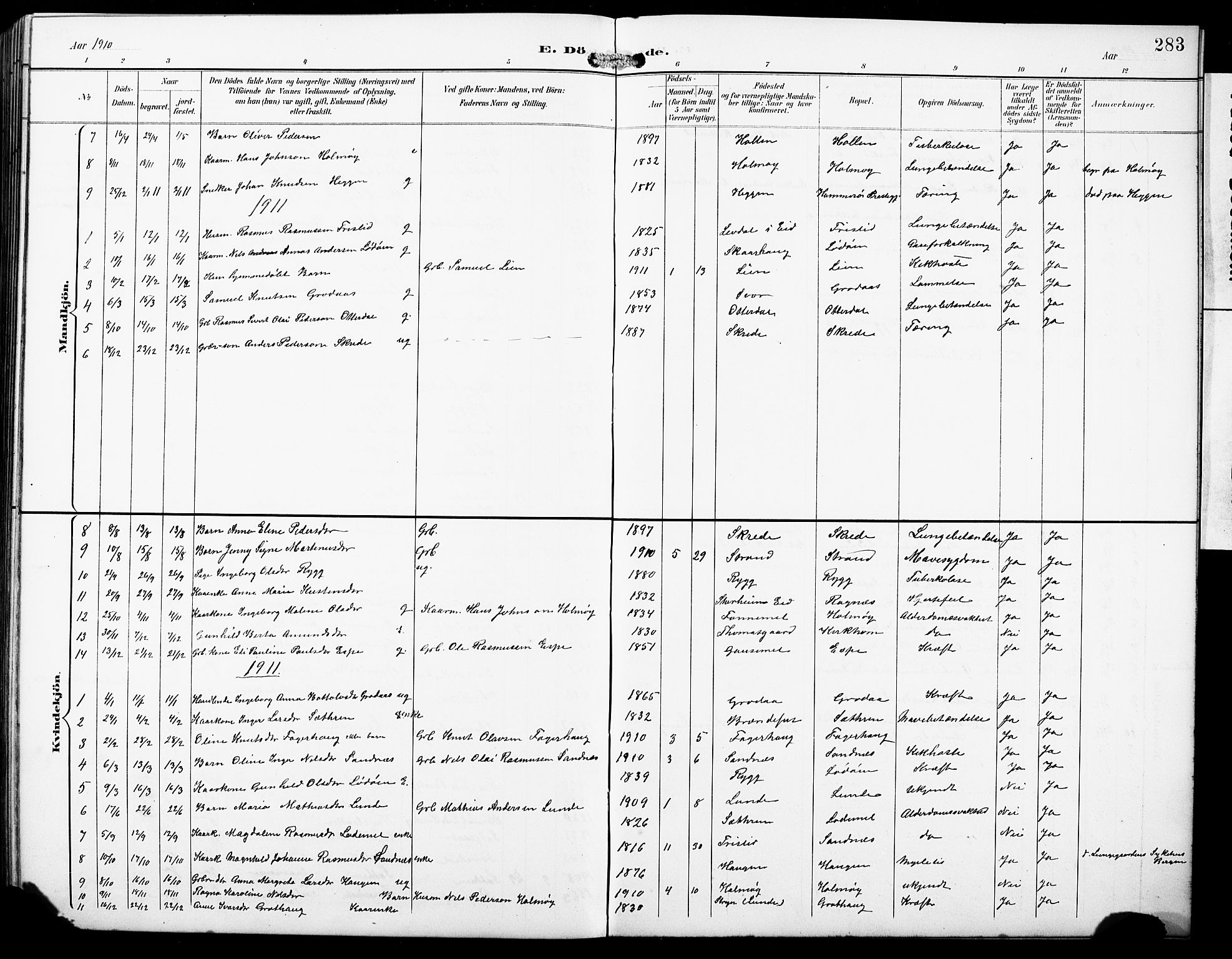 Hornindal sokneprestembete, AV/SAB-A-82401/H/Hab: Parish register (copy) no. A 2, 1894-1927, p. 283
