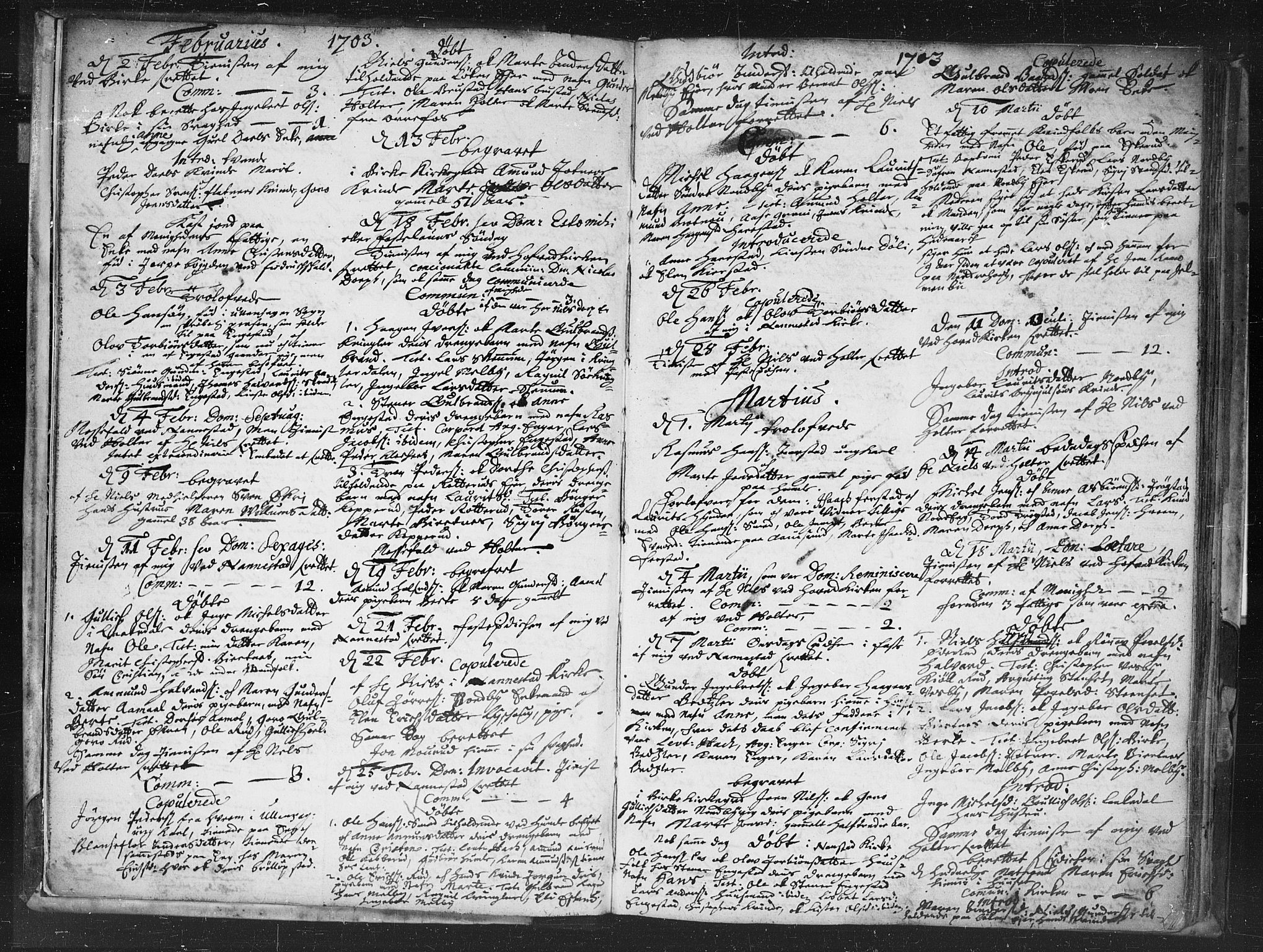 Nannestad prestekontor Kirkebøker, SAO/A-10414a/F/Fa/L0002: Parish register (official) no. I 2, 1703-1715