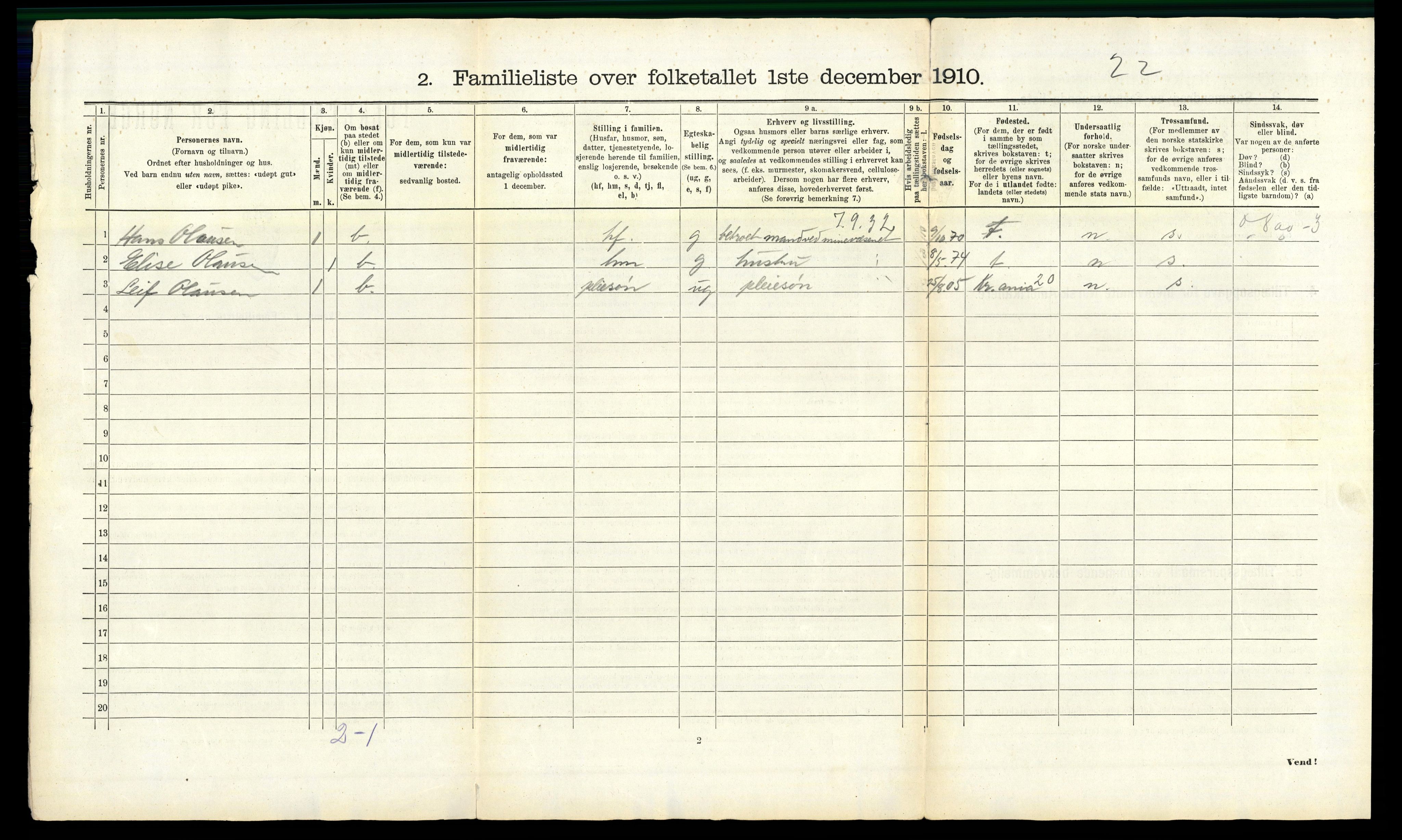 RA, 1910 census for Fredrikstad, 1910, p. 95