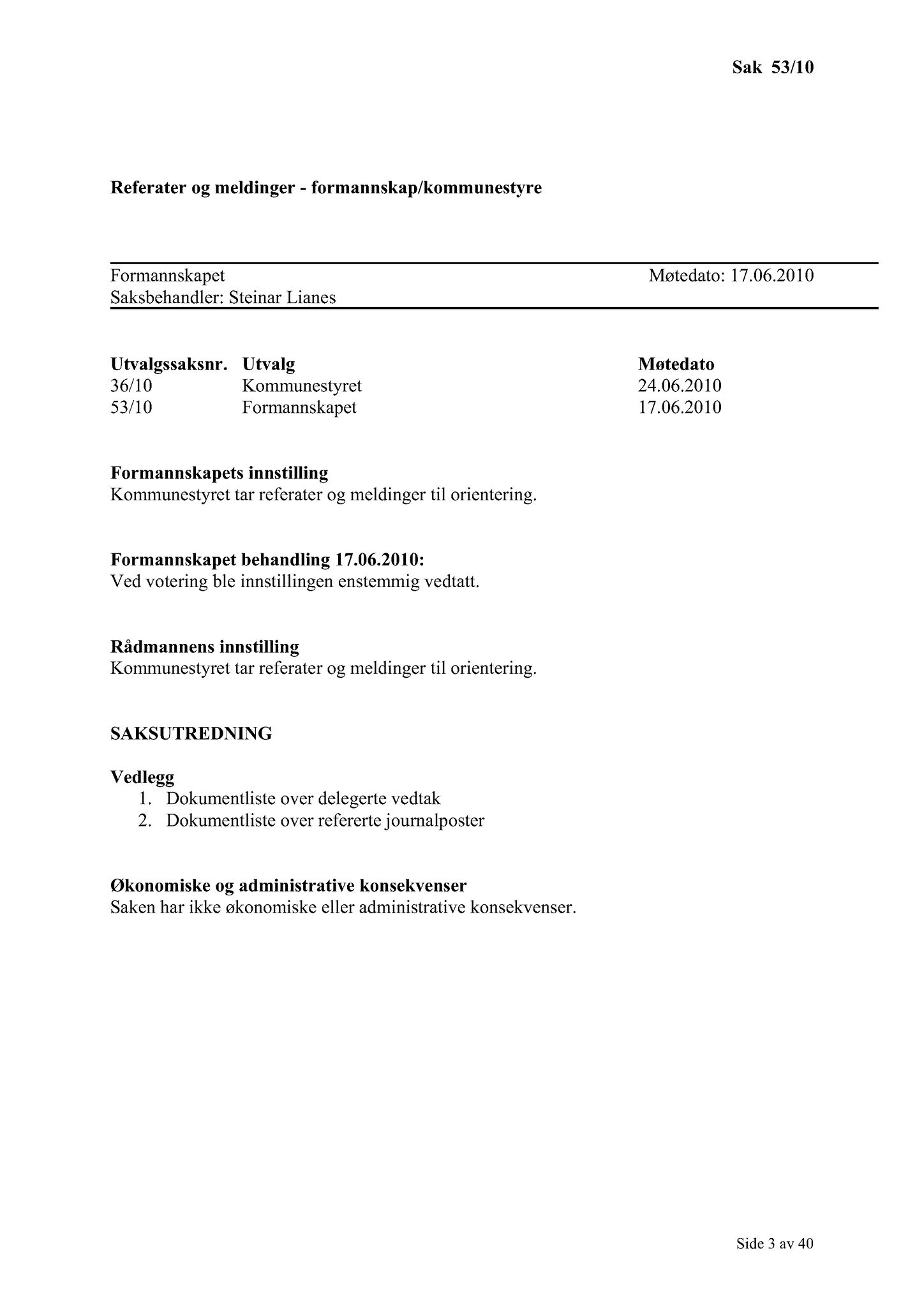 Klæbu Kommune, TRKO/KK/02-FS/L003: Formannsskapet - Møtedokumenter, 2010, p. 1207