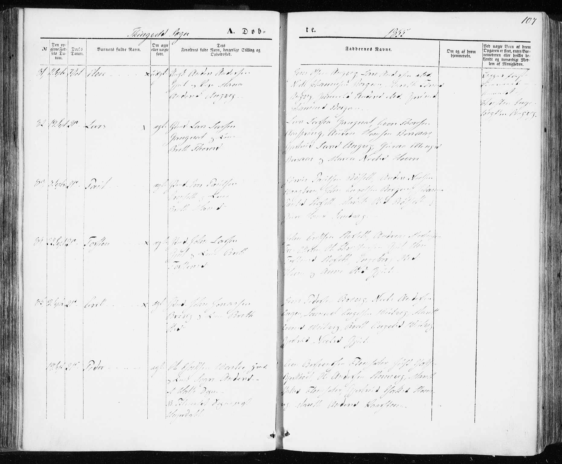 Ministerialprotokoller, klokkerbøker og fødselsregistre - Møre og Romsdal, AV/SAT-A-1454/586/L0984: Parish register (official) no. 586A10, 1844-1856, p. 107