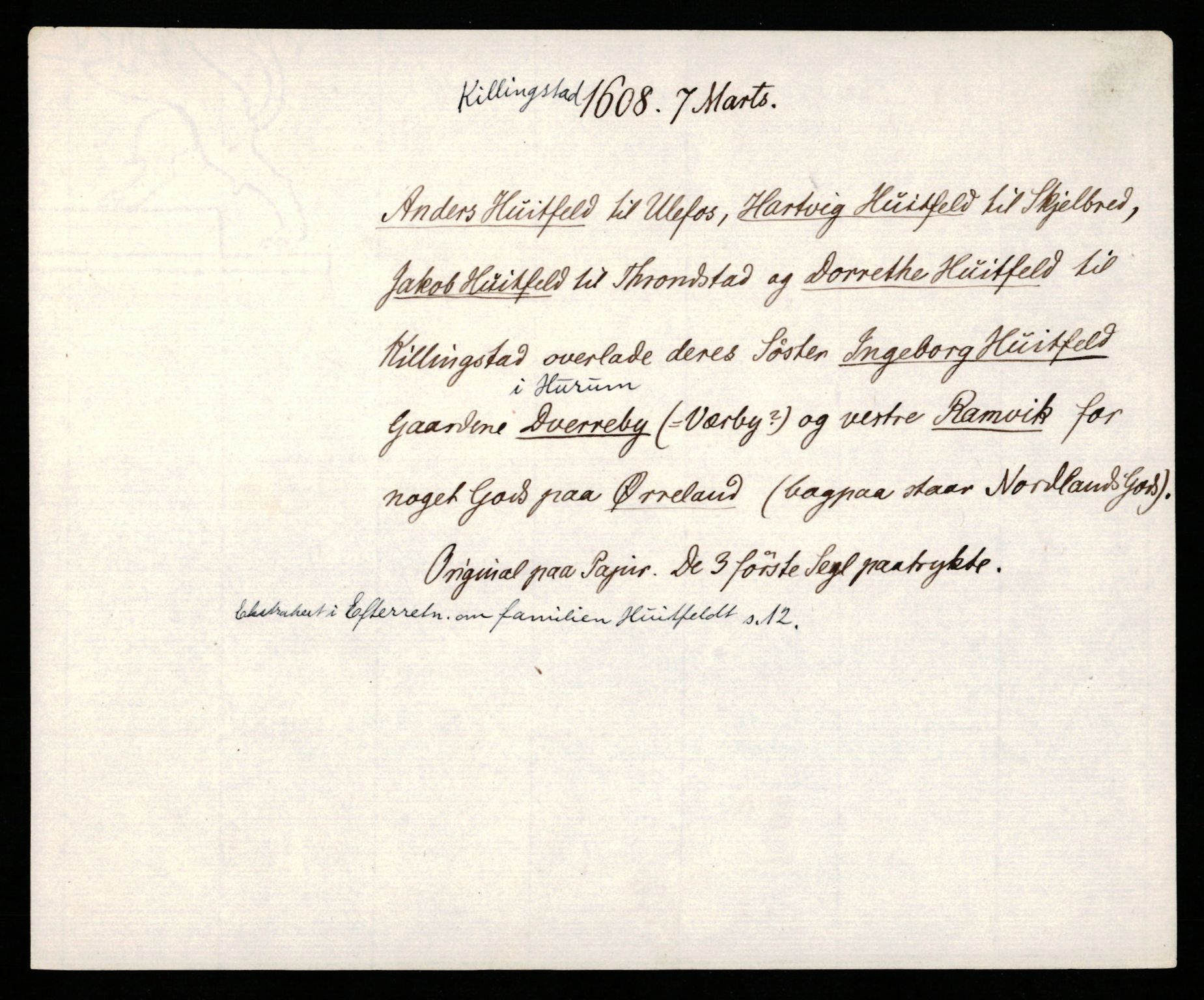 Riksarkivets diplomsamling, AV/RA-EA-5965/F35/F35b/L0005: Riksarkivets diplomer, seddelregister, 1601-1612, p. 475