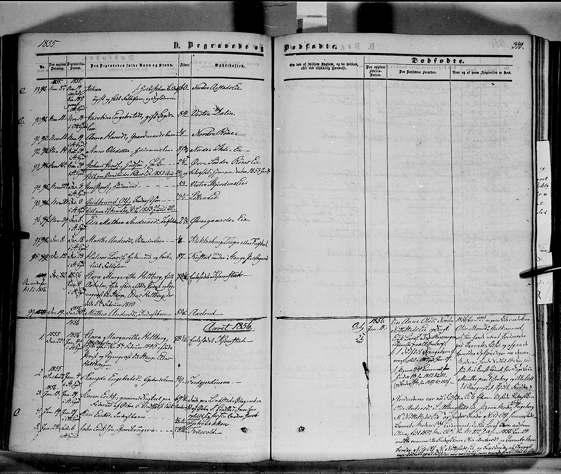 Stange prestekontor, SAH/PREST-002/K/L0012: Parish register (official) no. 12, 1852-1862, p. 340