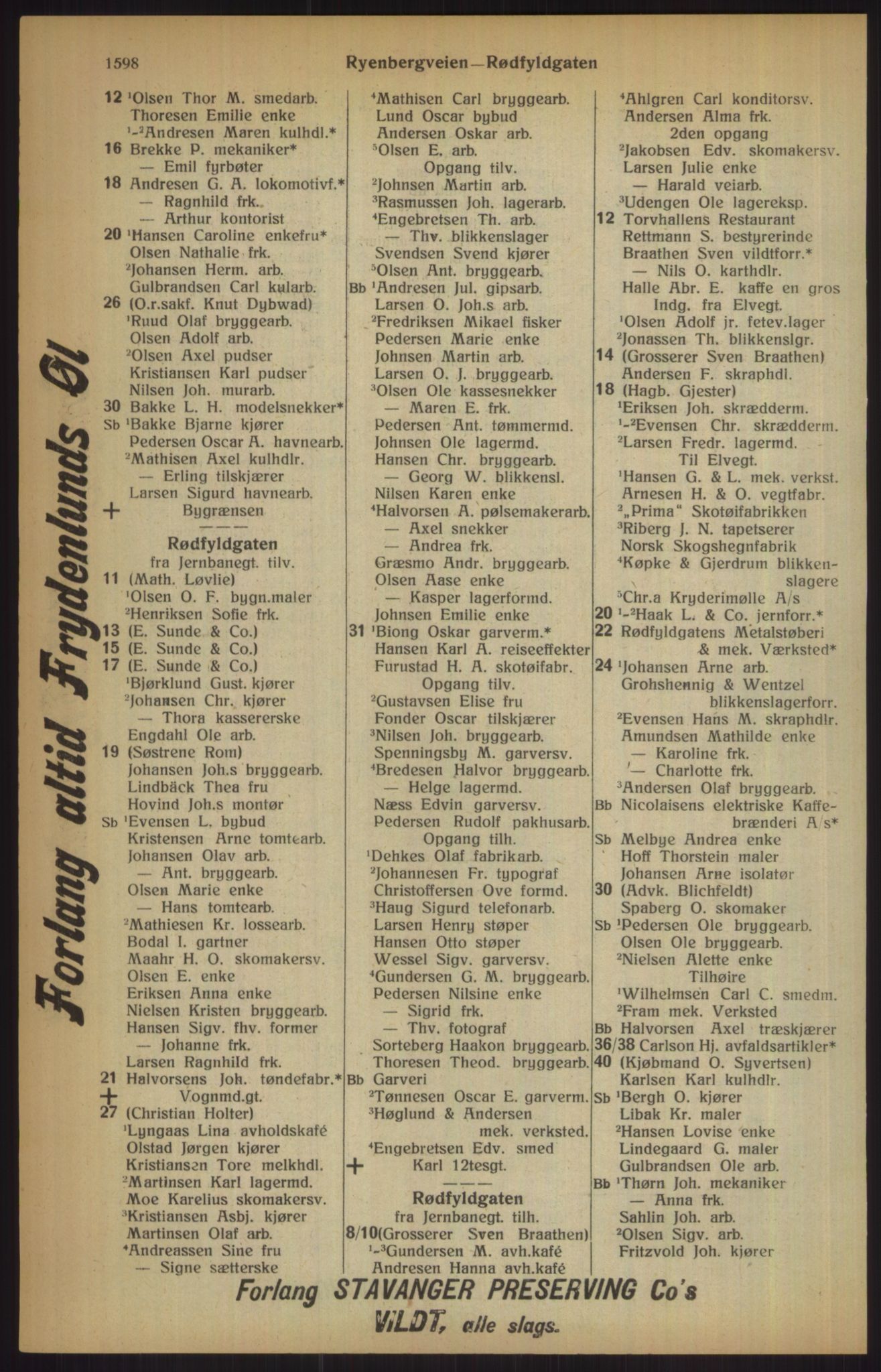 Kristiania/Oslo adressebok, PUBL/-, 1915, p. 1598