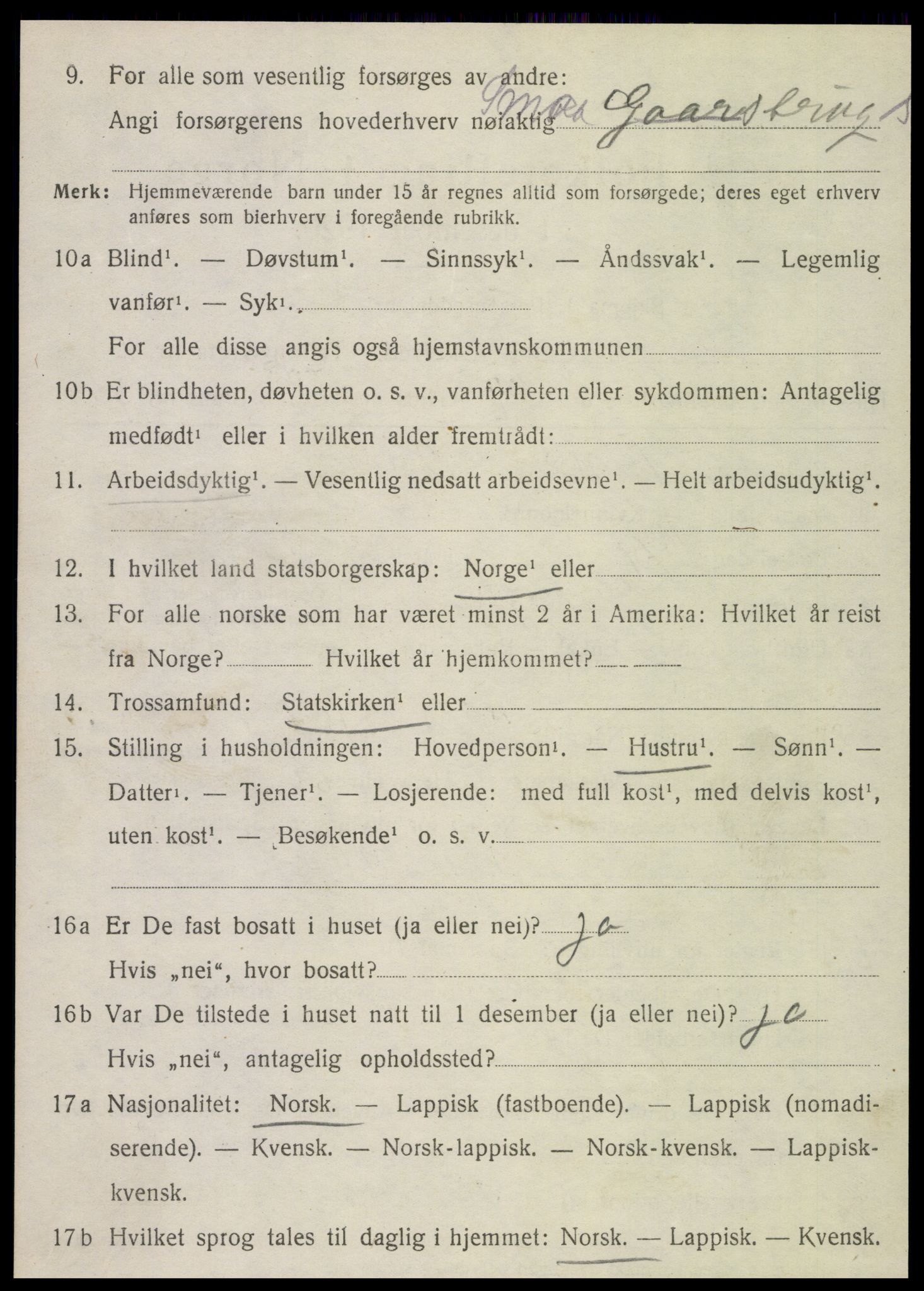 SAT, 1920 census for Leirfjord, 1920, p. 2940