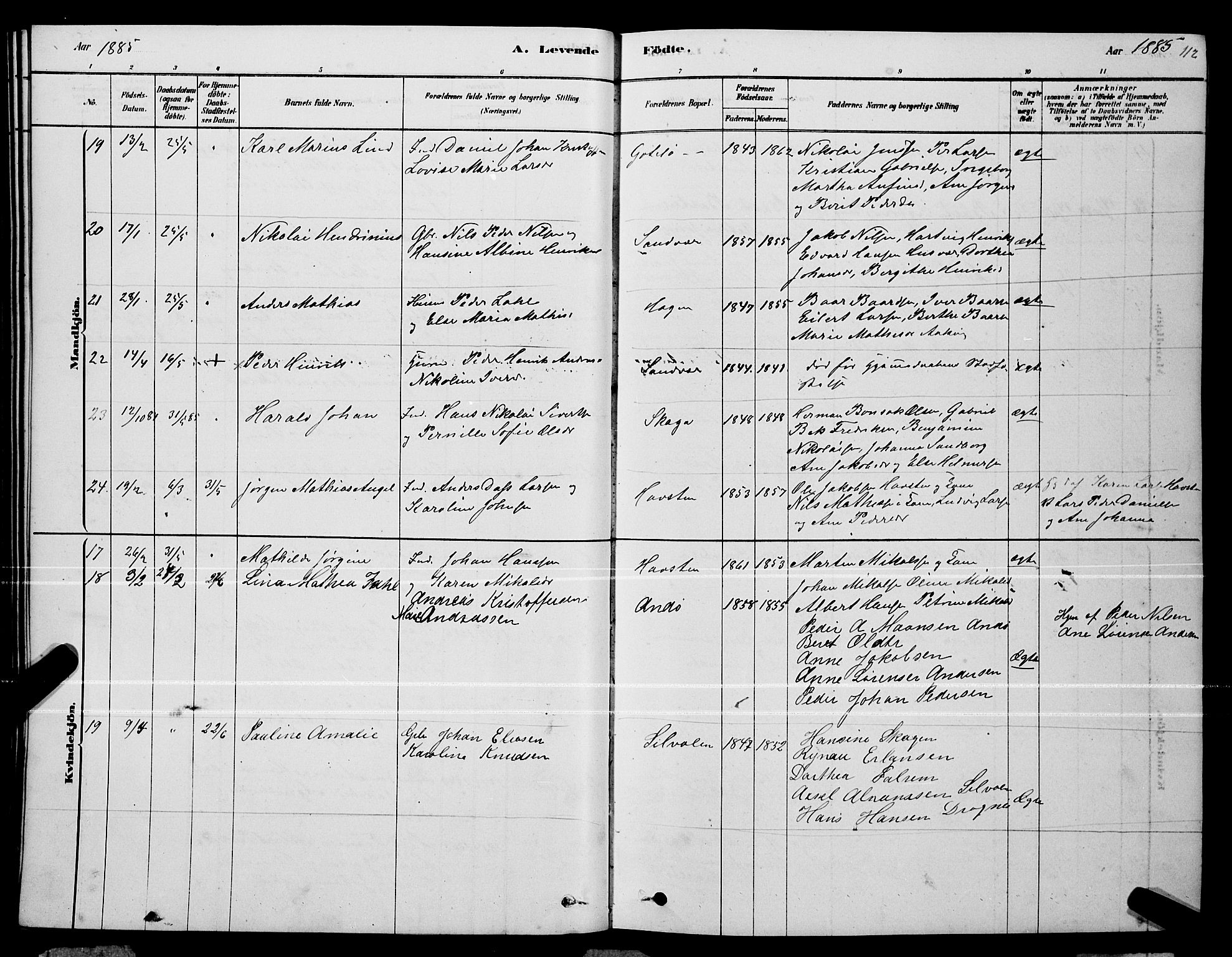 Ministerialprotokoller, klokkerbøker og fødselsregistre - Nordland, AV/SAT-A-1459/834/L0513: Parish register (copy) no. 834C04, 1877-1892, p. 112