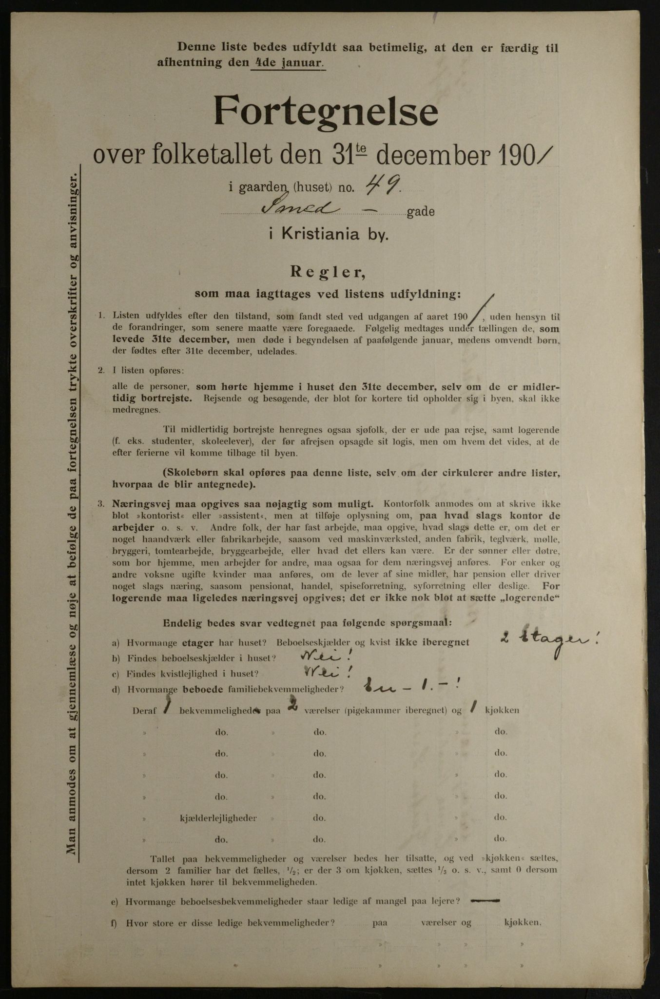 OBA, Municipal Census 1901 for Kristiania, 1901, p. 15048