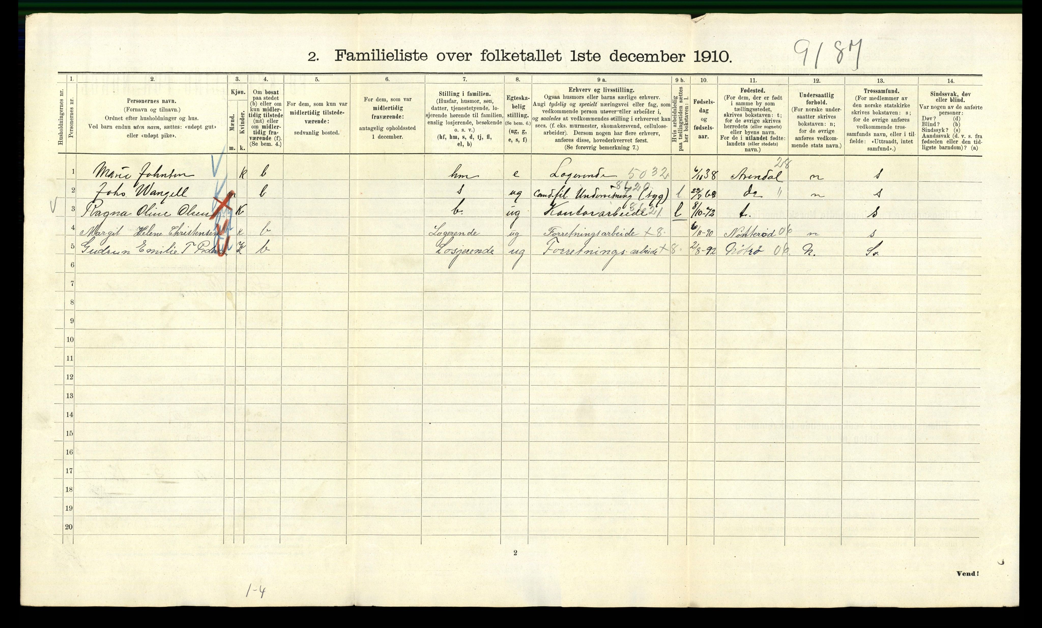 RA, 1910 census for Kristiania, 1910, p. 100578