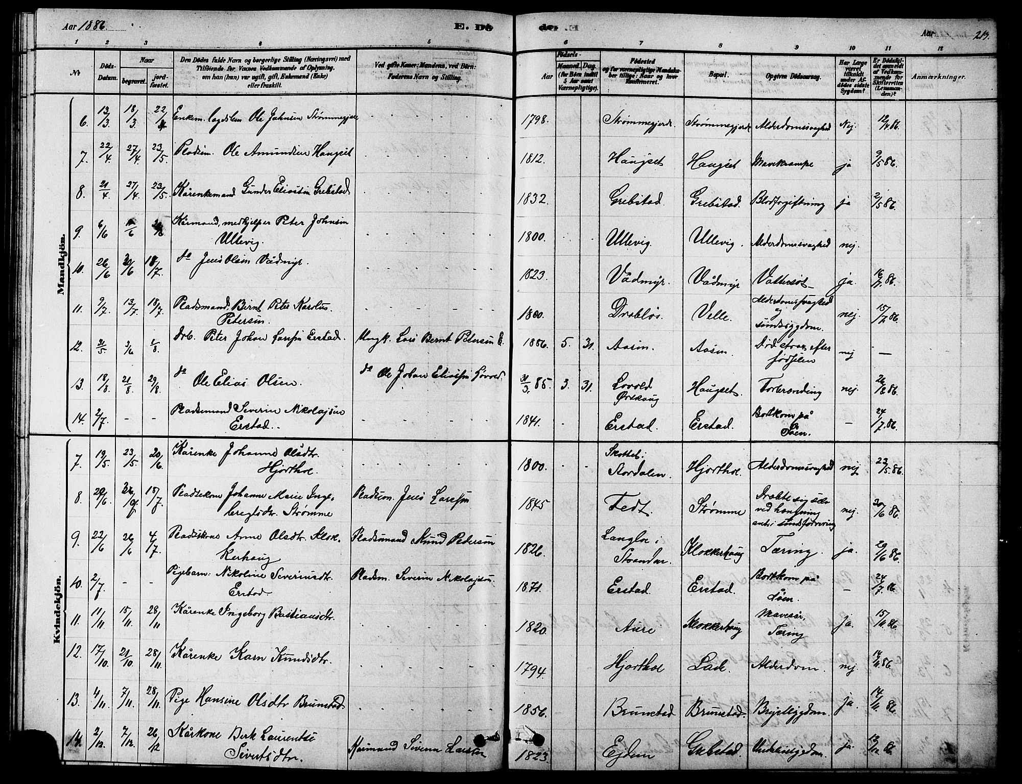 Ministerialprotokoller, klokkerbøker og fødselsregistre - Møre og Romsdal, SAT/A-1454/523/L0339: Parish register (copy) no. 523C02, 1878-1891, p. 213