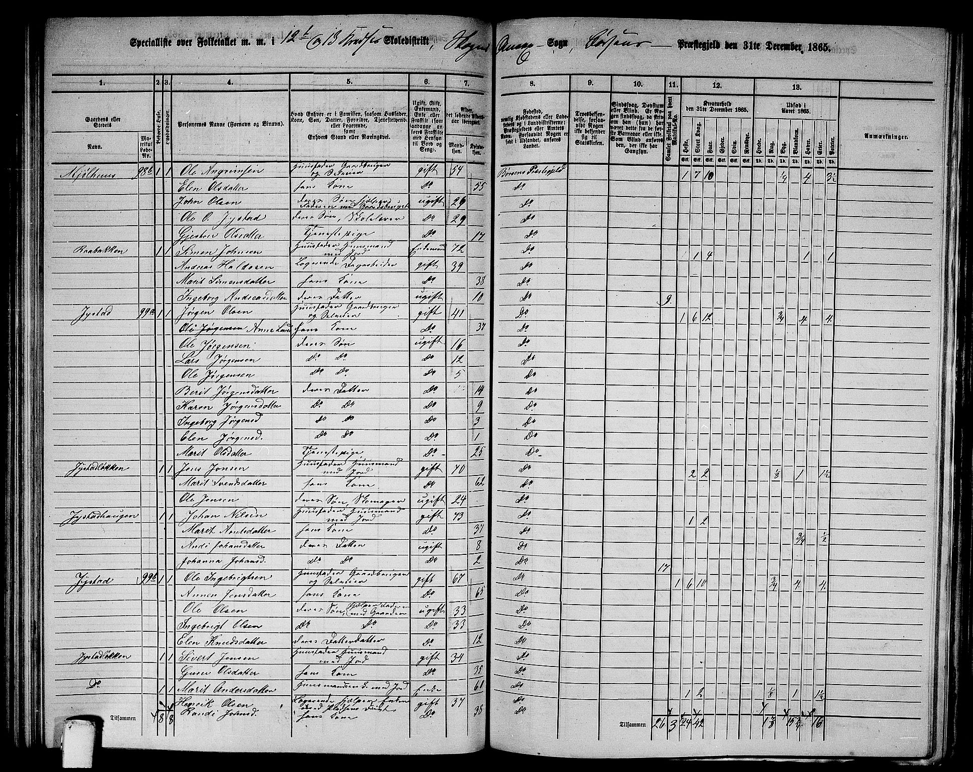 RA, 1865 census for Børsa, 1865, p. 149