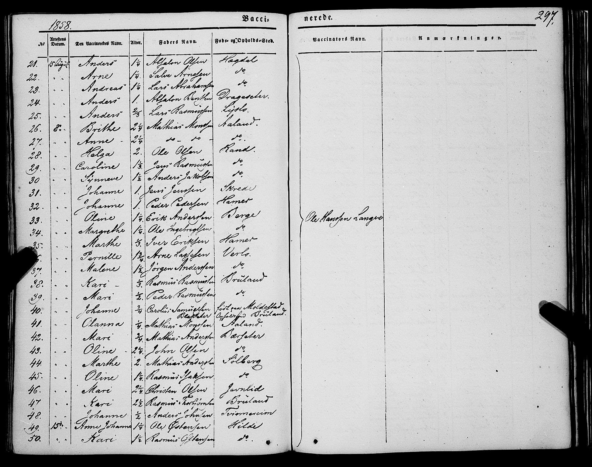 Innvik sokneprestembete, SAB/A-80501: Parish register (official) no. A 5, 1847-1865, p. 297