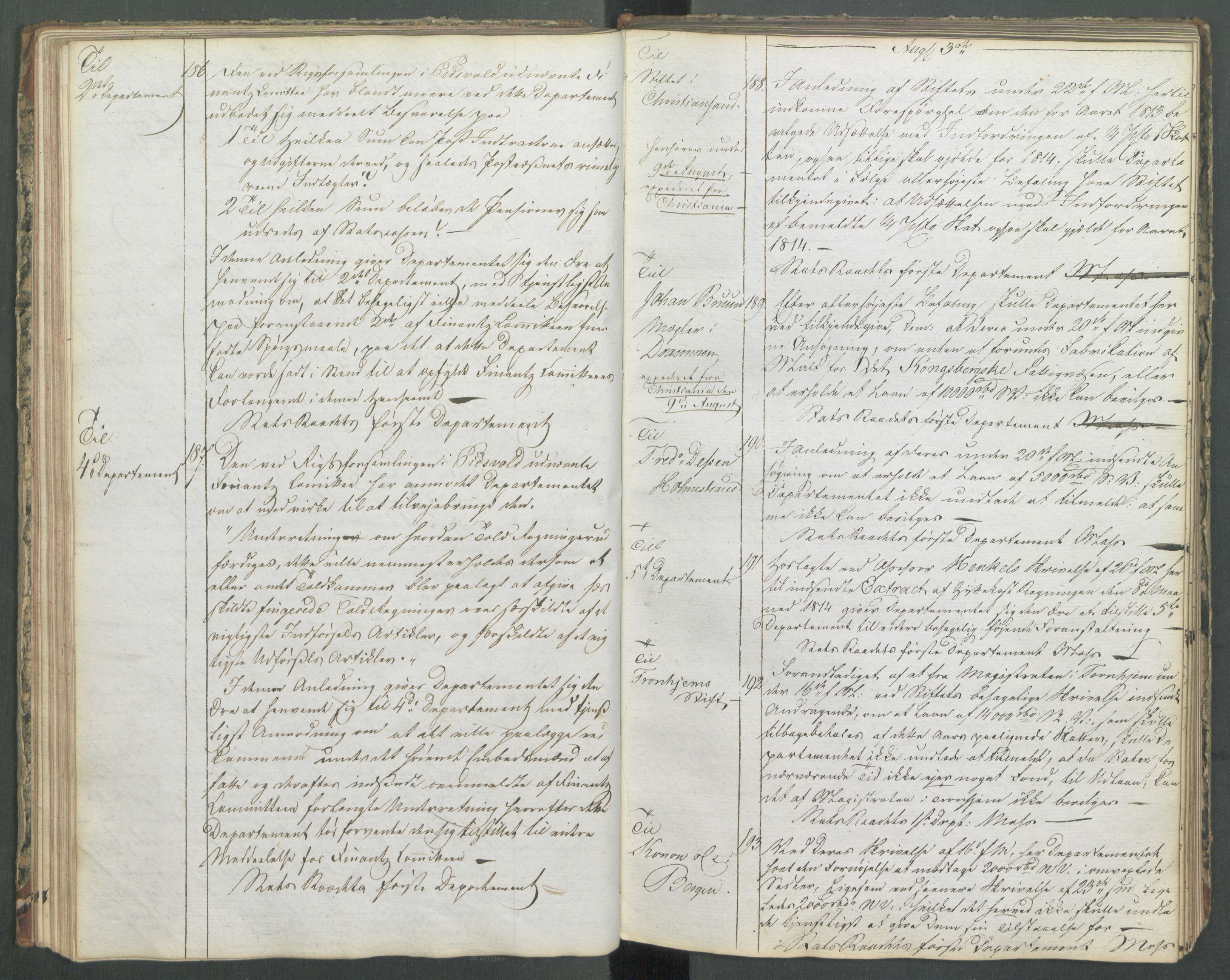 Departementene i 1814, RA/S-3899/Fa/L0004: 1. byrå - Kopibok B 1-370, 1814, p. 47