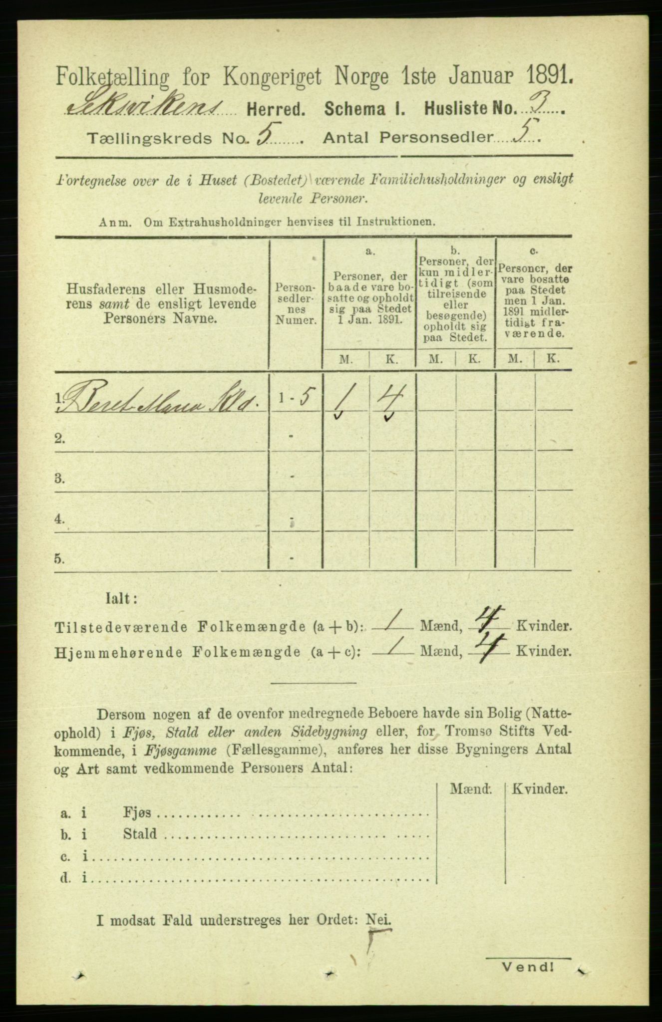 RA, 1891 census for 1718 Leksvik, 1891, p. 2455