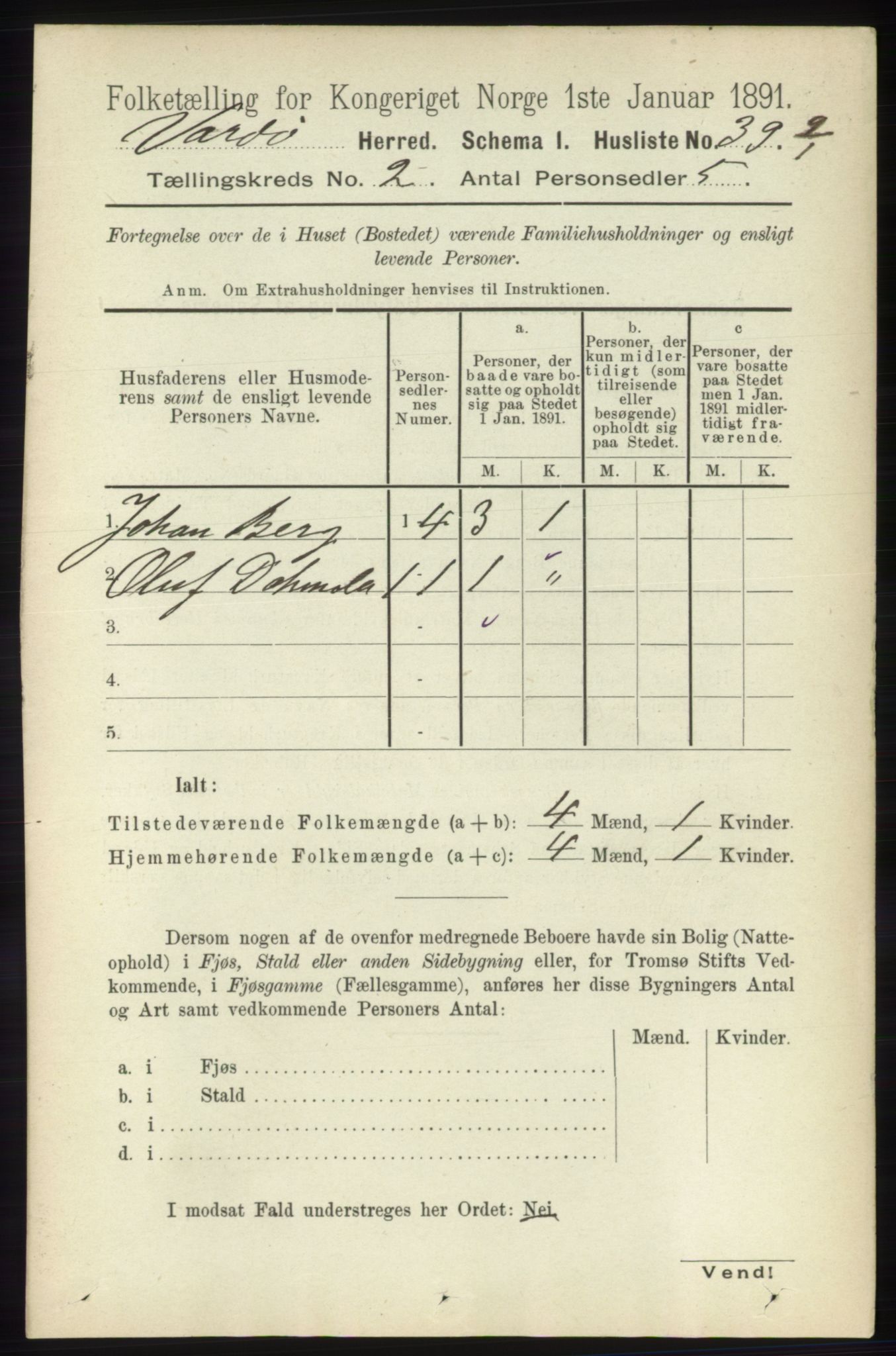 RA, 1891 census for 2028 Vardø, 1891, p. 252