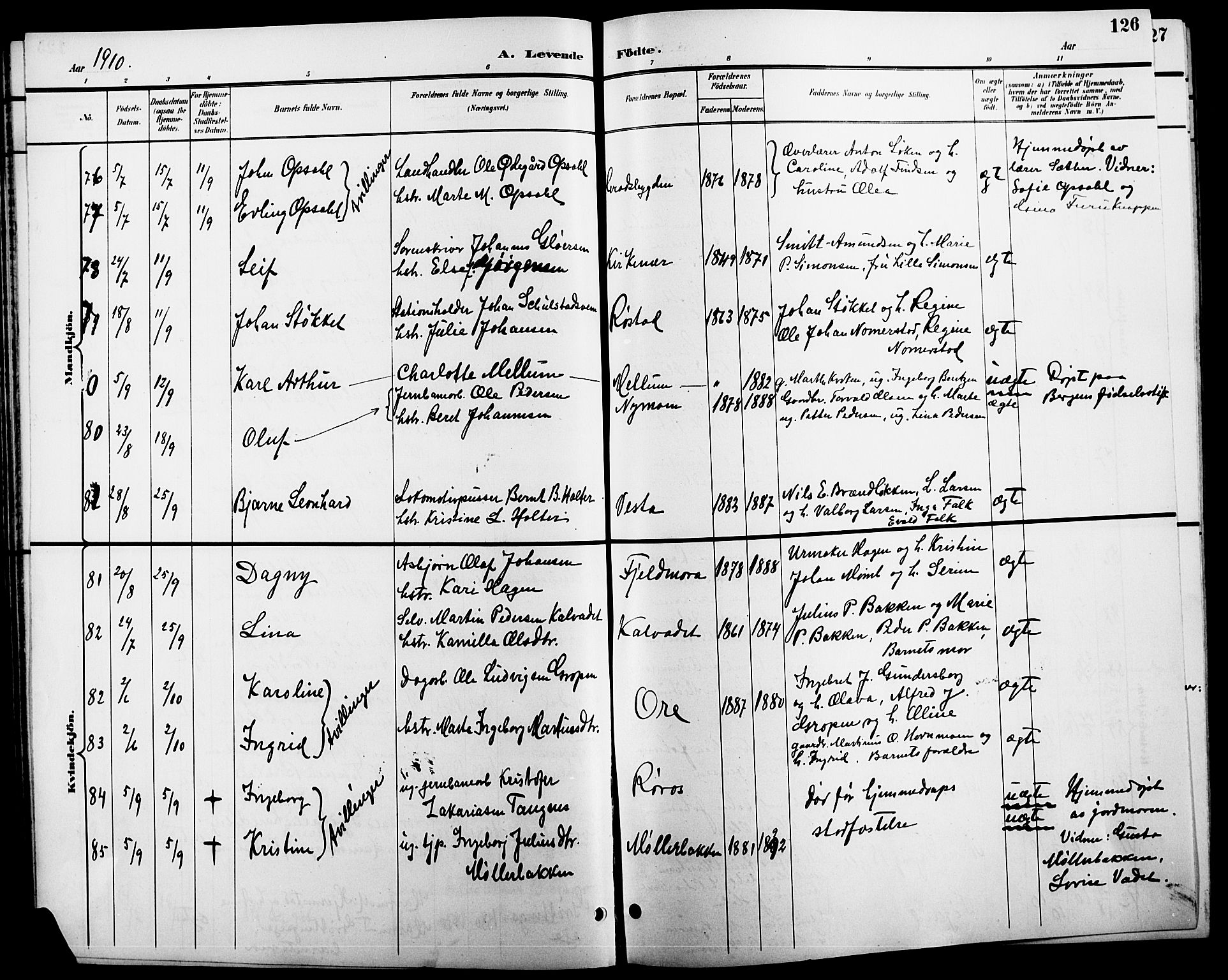 Elverum prestekontor, AV/SAH-PREST-044/H/Ha/Hab/L0005: Parish register (copy) no. 5, 1896-1915, p. 126