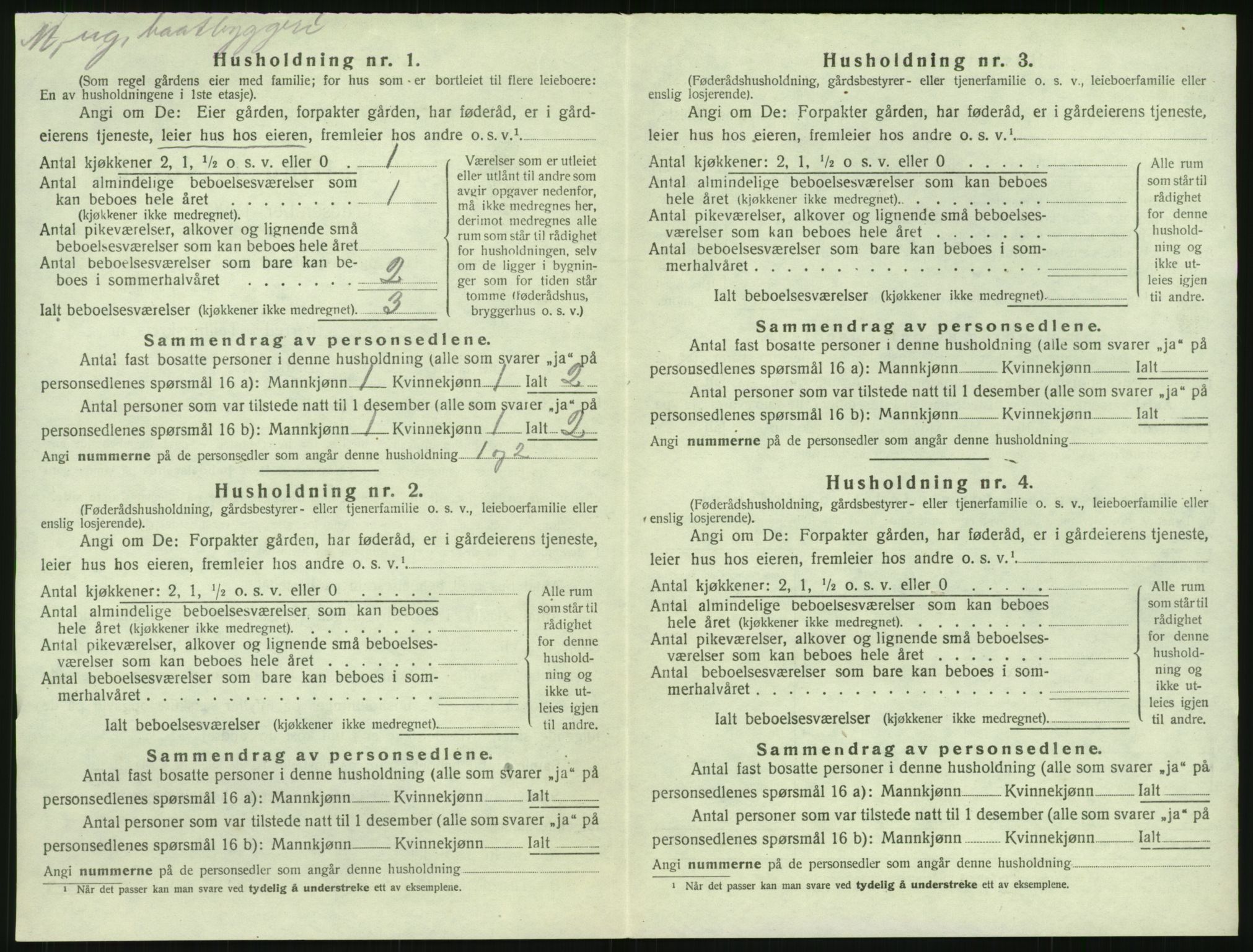 SAK, 1920 census for Øyestad, 1920, p. 141