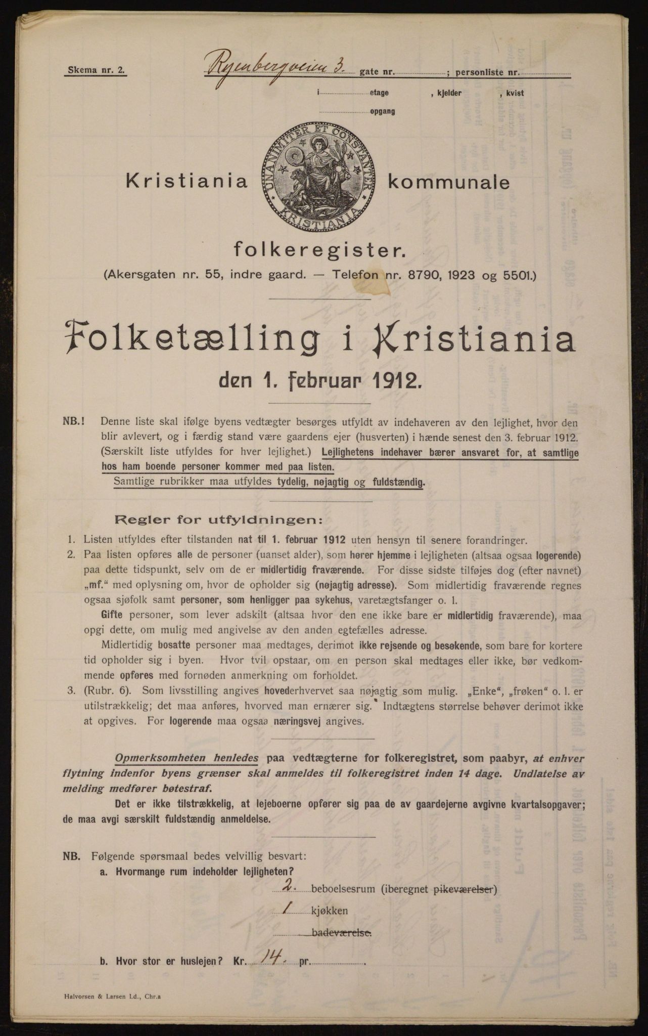 OBA, Municipal Census 1912 for Kristiania, 1912, p. 85843