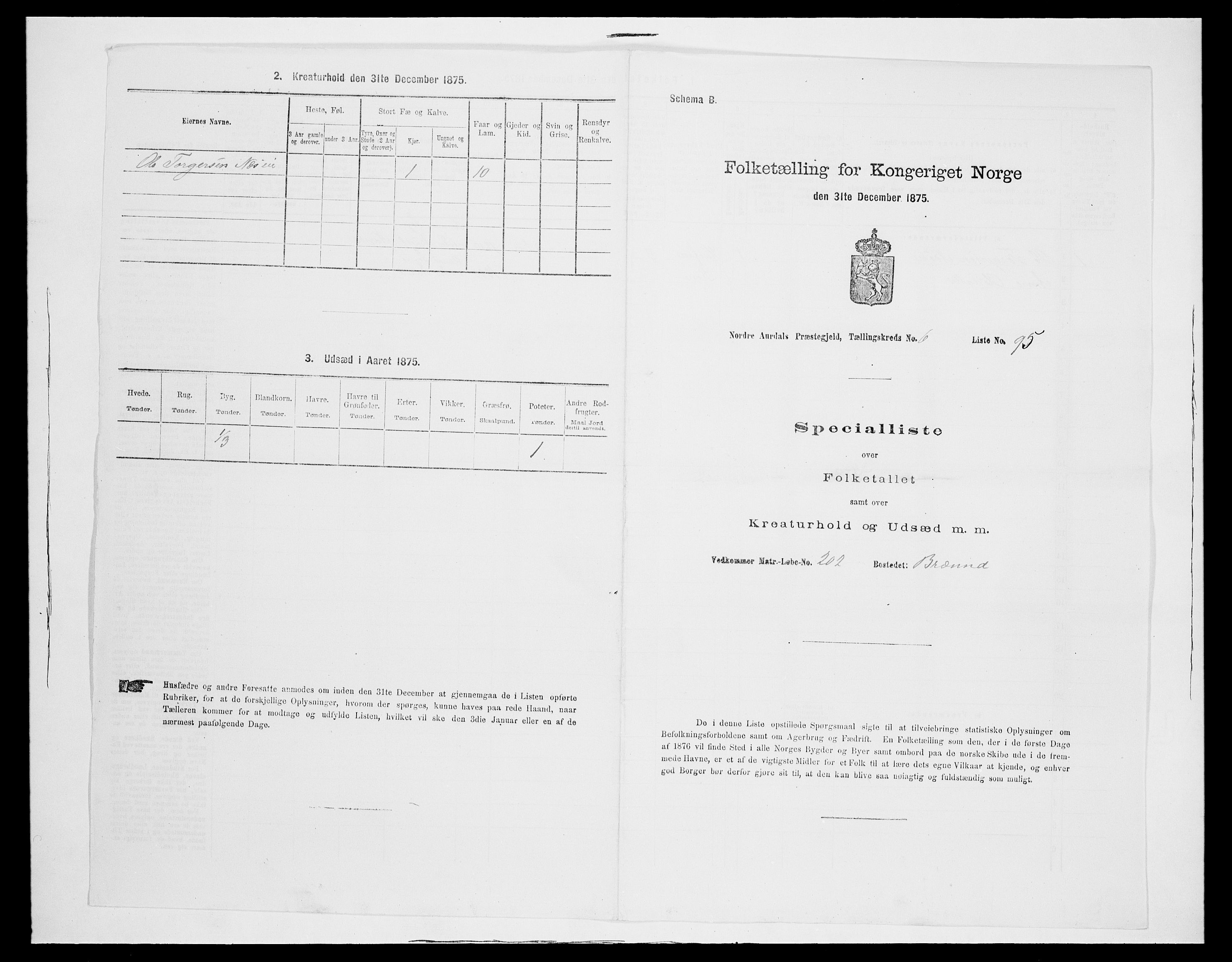 SAH, 1875 census for 0542P Nord-Aurdal, 1875, p. 1117