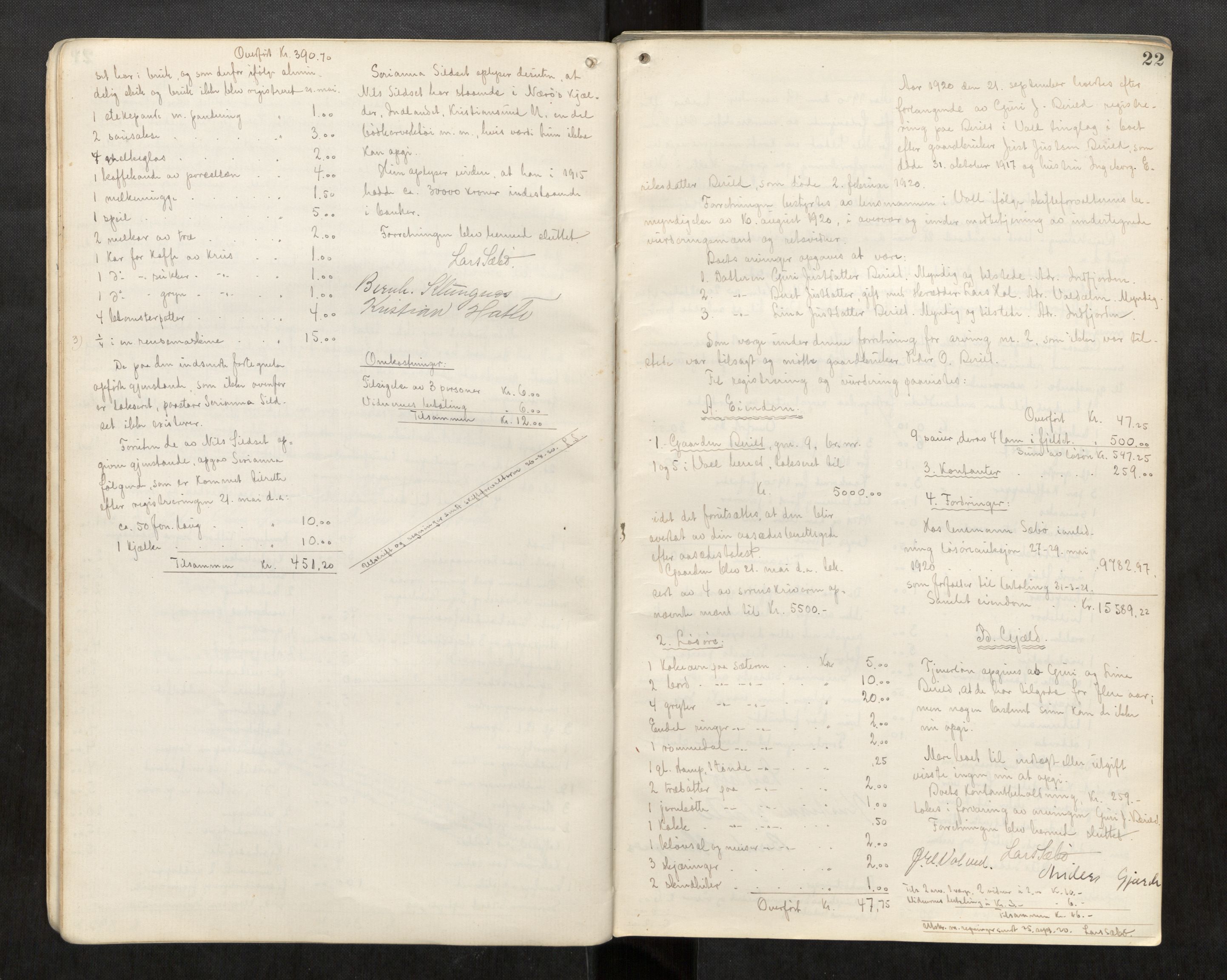 Voll lensmannskontor*, SAT/-, 1918-1949, p. 22