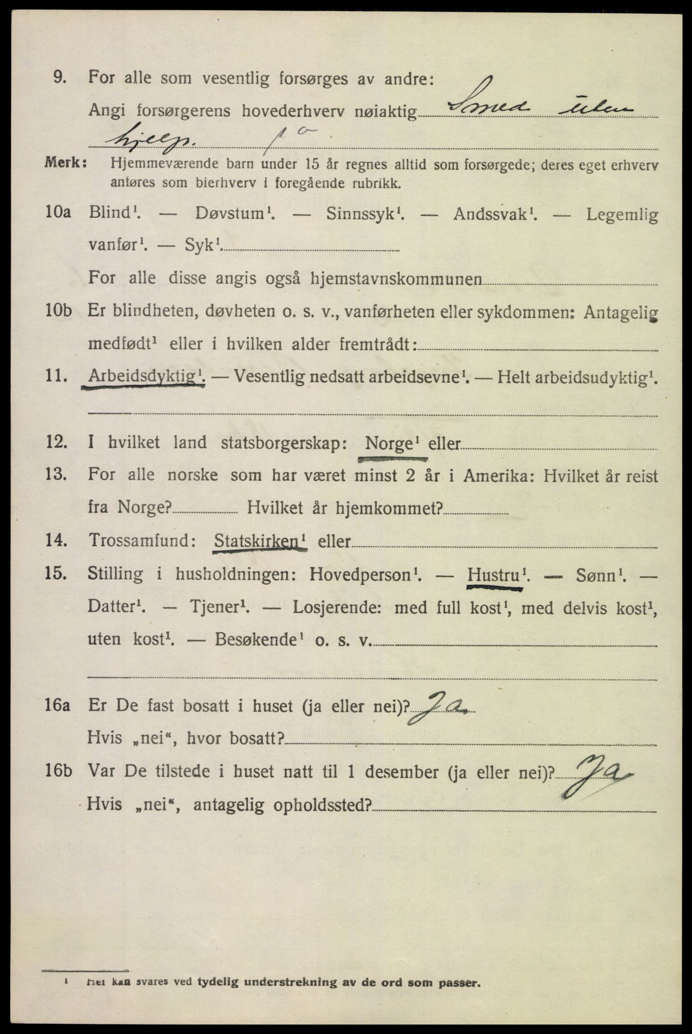 SAK, 1920 census for Gjerstad, 1920, p. 3824