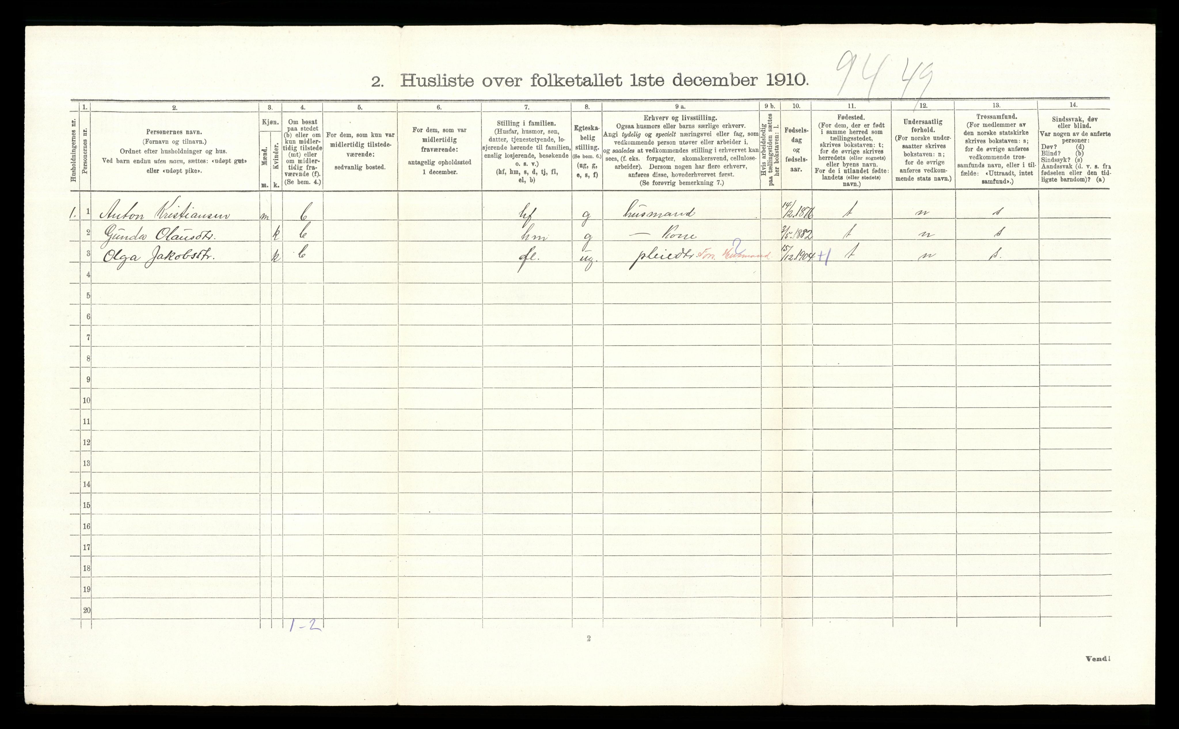 RA, 1910 census for Ringsaker, 1910, p. 3092