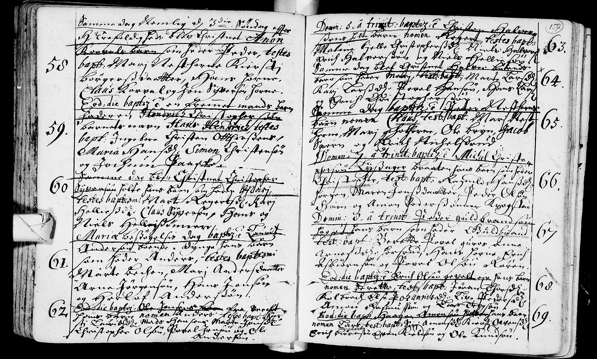 Eiker kirkebøker, AV/SAKO-A-4/F/Fa/L0002: Parish register (official) no. I 2, 1705-1724, p. 157