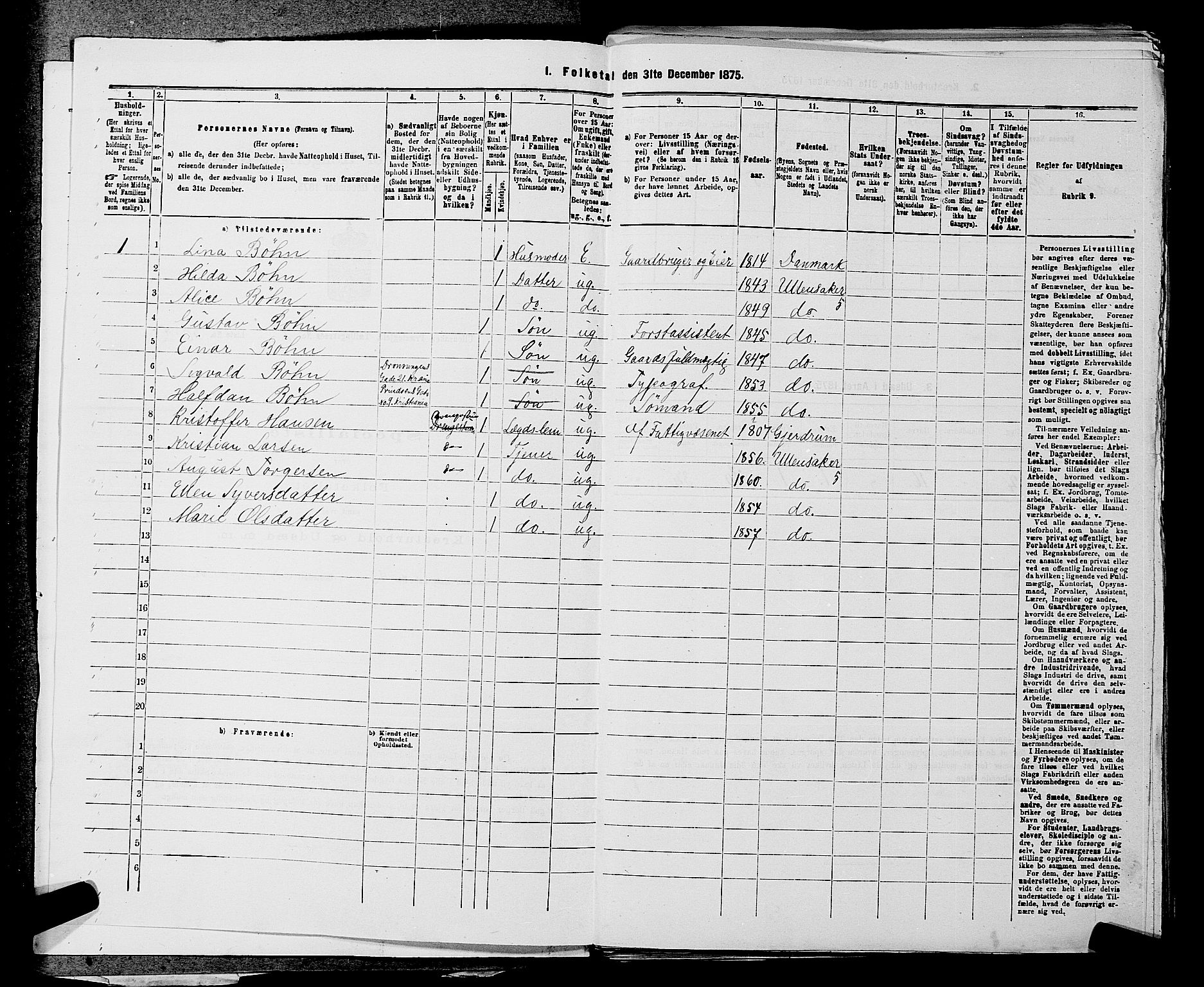 RA, 1875 census for 0235P Ullensaker, 1875, p. 56