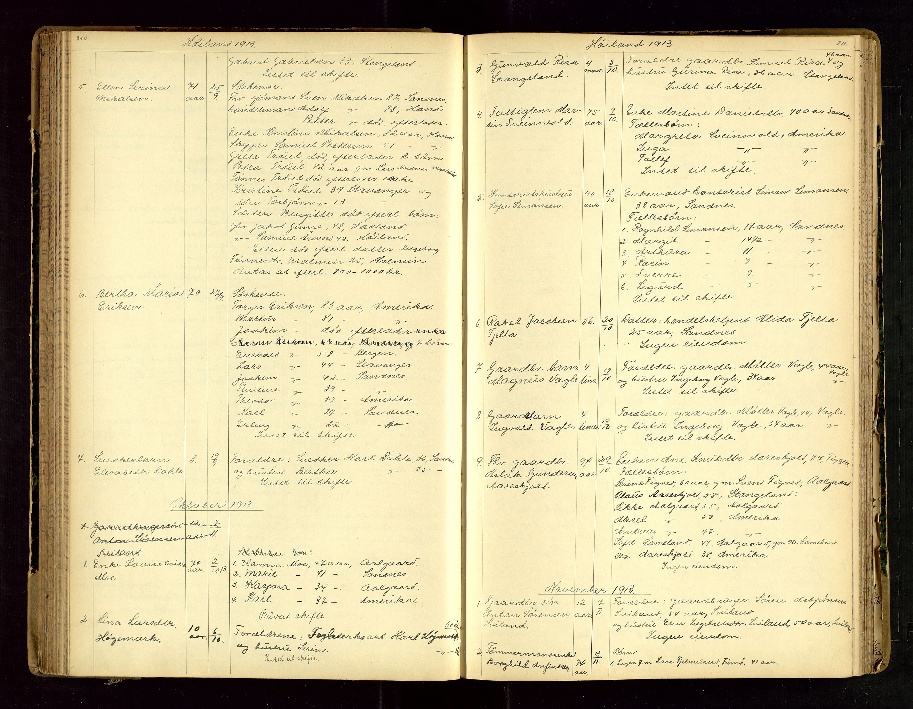 Jæren sorenskriveri, AV/SAST-A-100310/01/5/52/52B/L0003: DØDSFALLPROTOKOLL, 1910-1916, p. 210-211