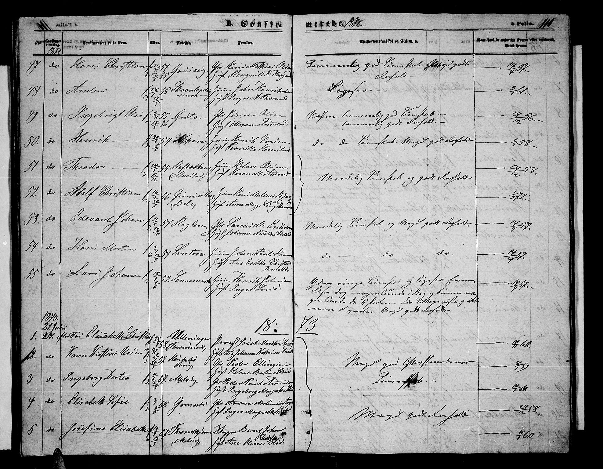 Trondenes sokneprestkontor, SATØ/S-1319/H/Hb/L0009klokker: Parish register (copy) no. 9, 1870-1876, p. 111