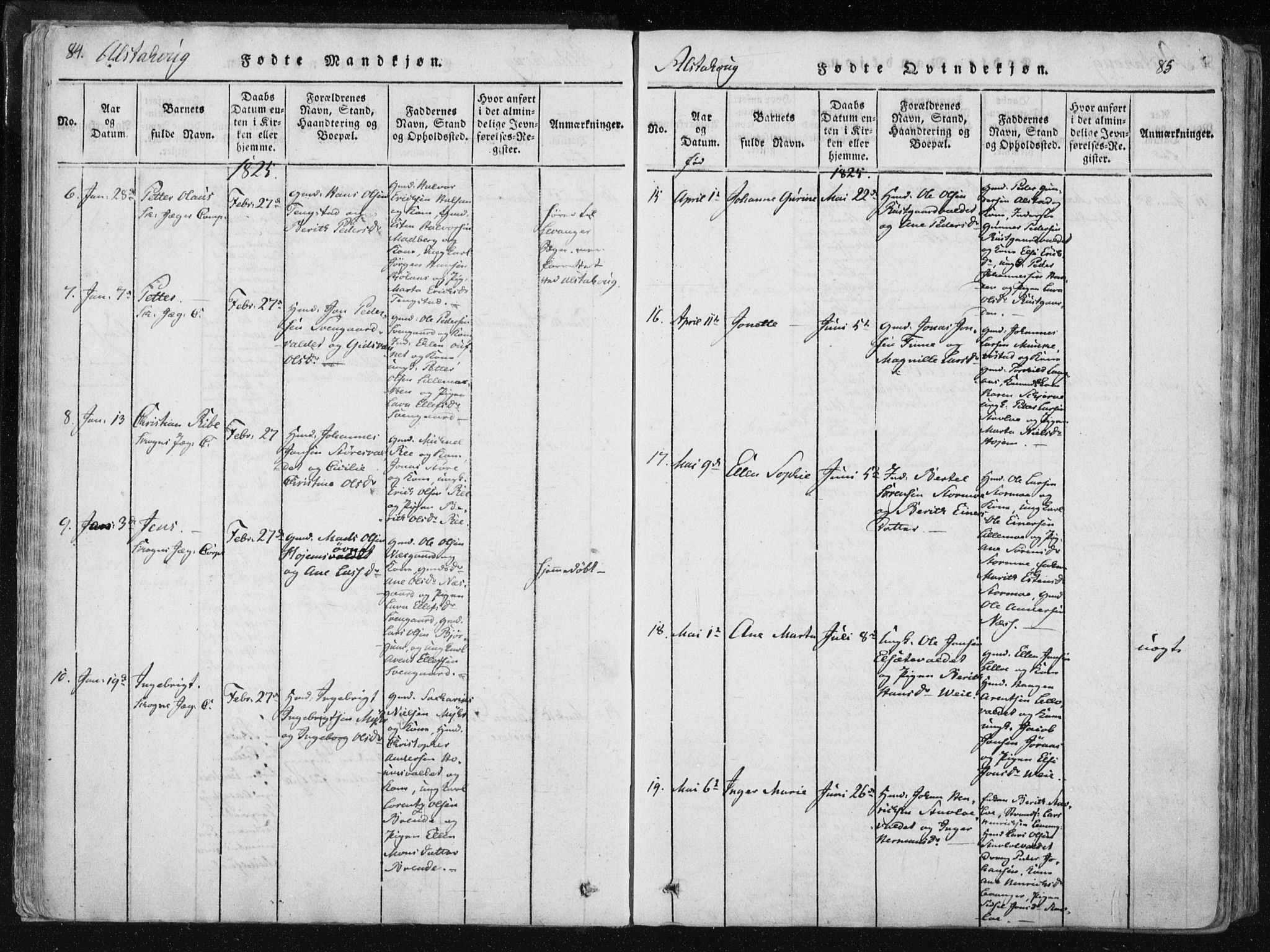 Ministerialprotokoller, klokkerbøker og fødselsregistre - Nord-Trøndelag, AV/SAT-A-1458/717/L0148: Parish register (official) no. 717A04 /1, 1816-1825, p. 84-85