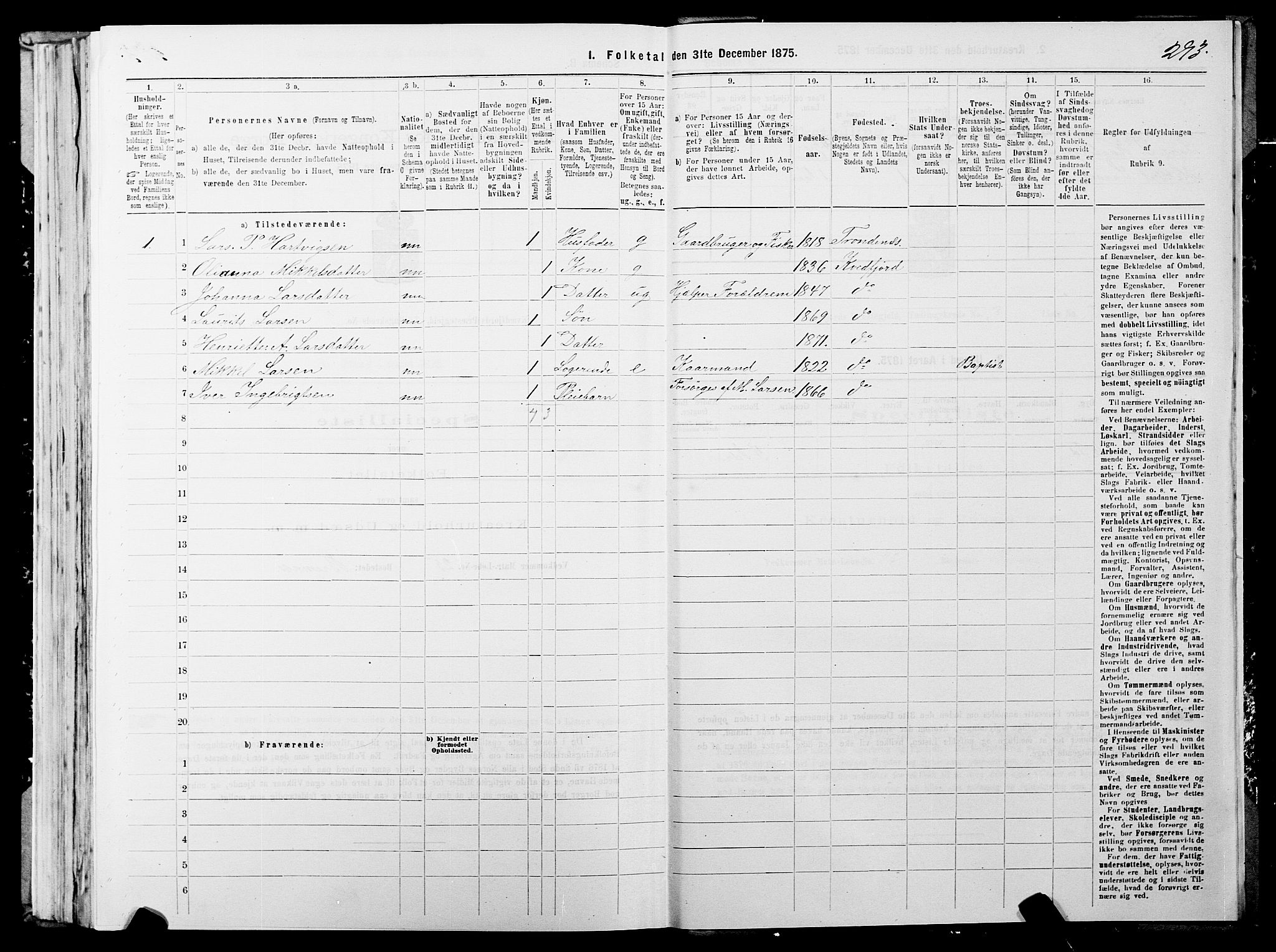 SATØ, 1875 census for 1911P Kvæfjord, 1875, p. 2293