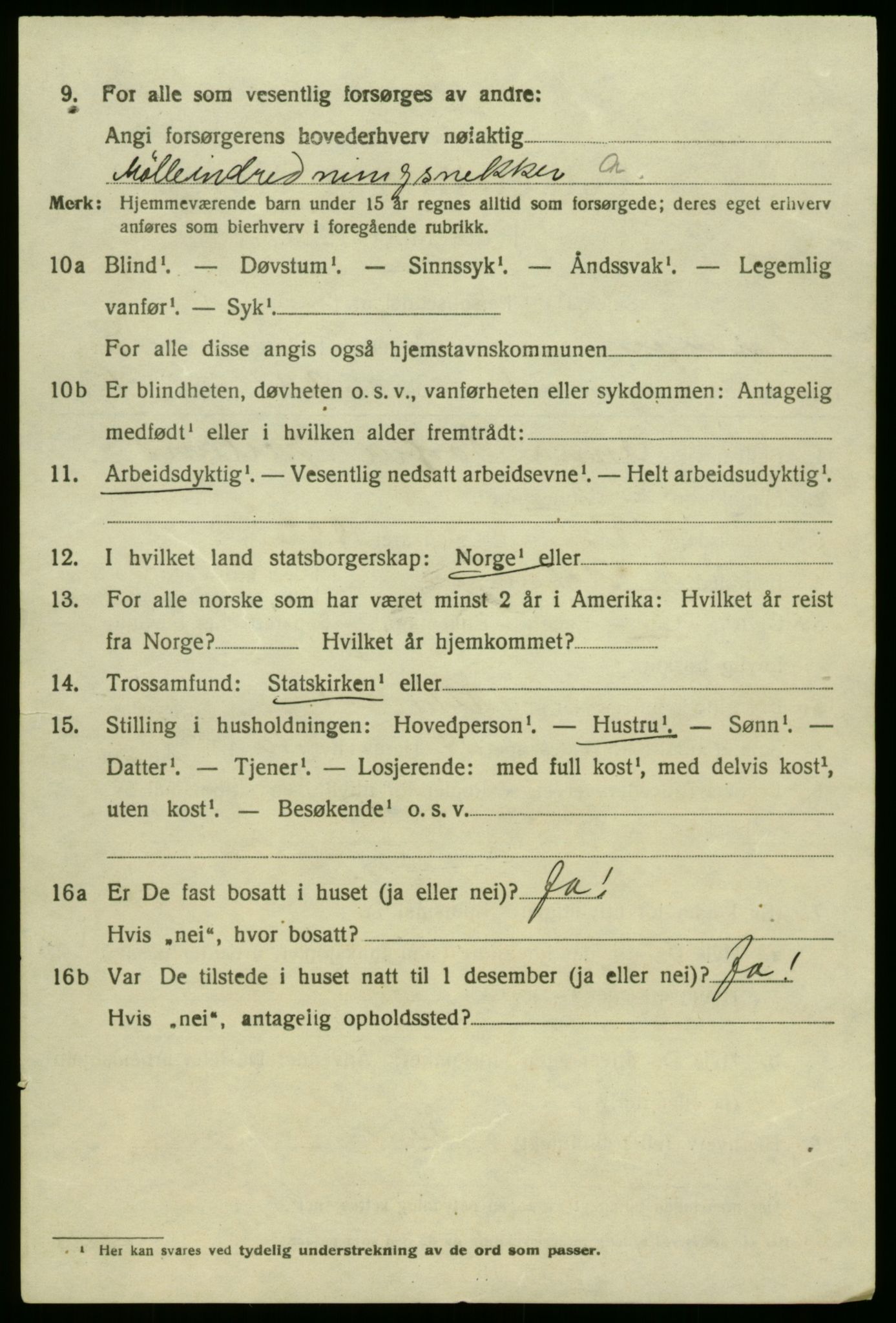 SAB, 1920 census for Hosanger, 1920, p. 3068