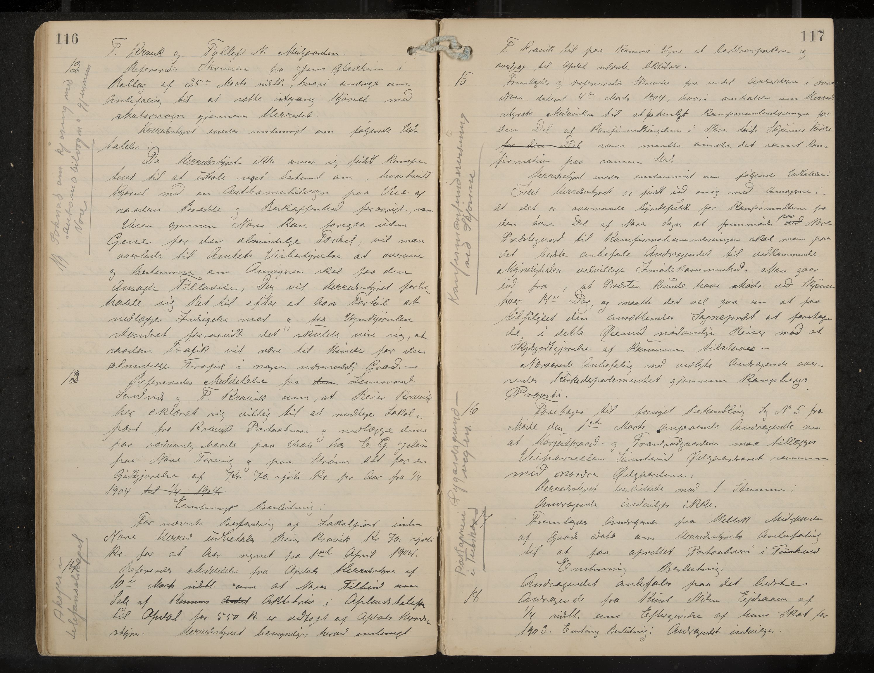 Nore formannskap og sentraladministrasjon, IKAK/0633021-2/A/Aa/L0001: Møtebok, 1901-1911, p. 116-117