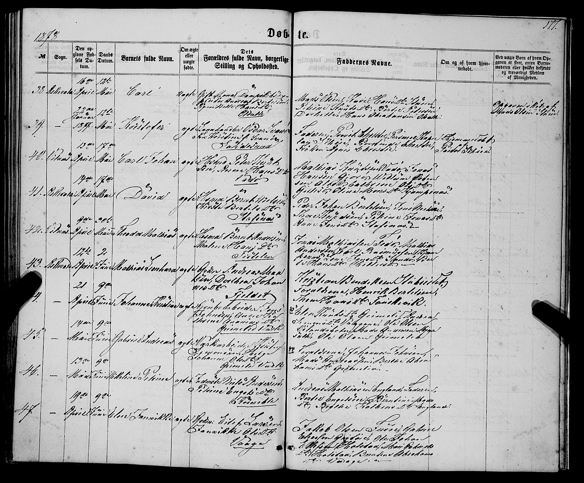 Askvoll sokneprestembete, SAB/A-79501/H/Haa/Haaa/L0012: Parish register (official) no. A 12, 1859-1878, p. 177
