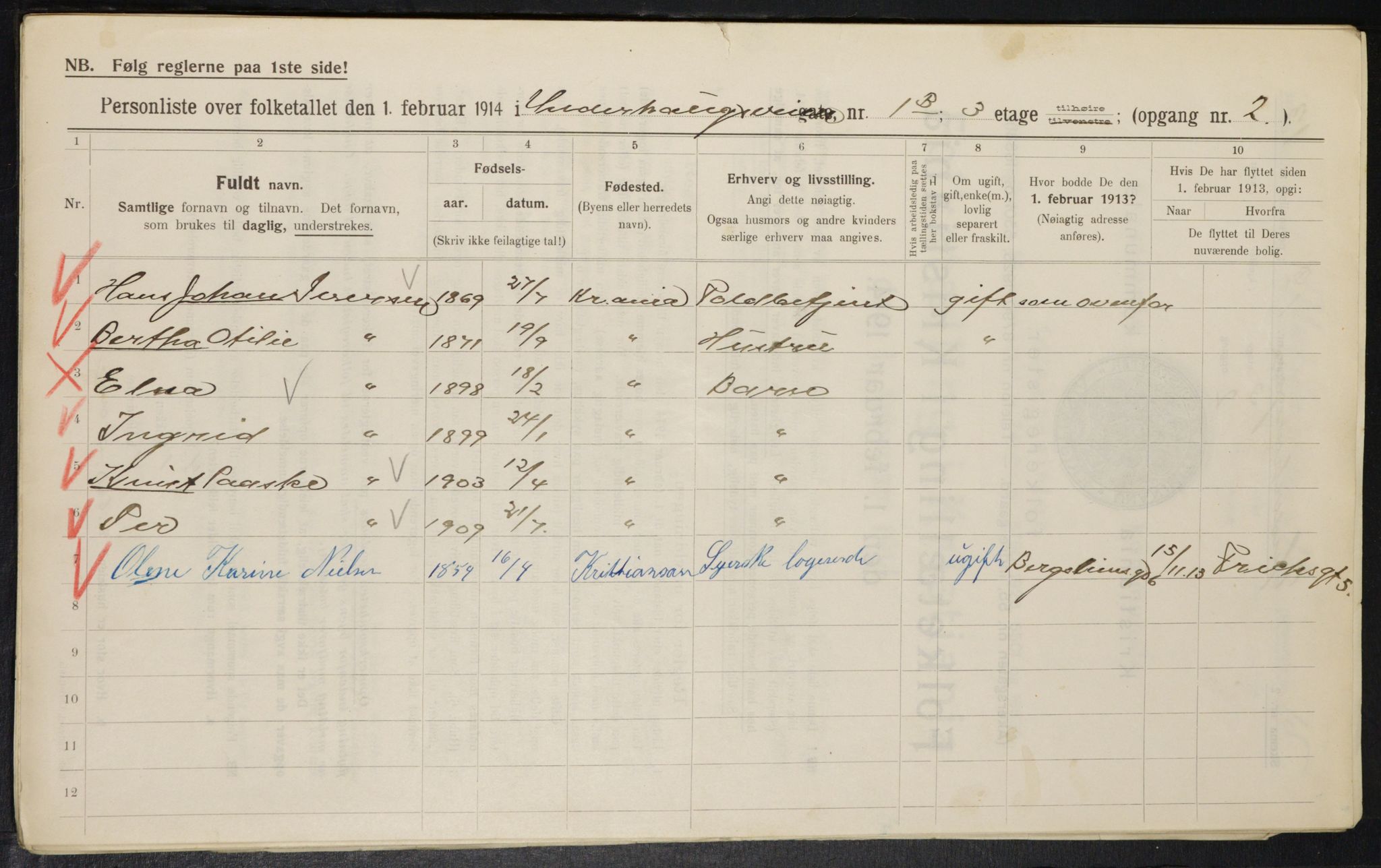 OBA, Municipal Census 1914 for Kristiania, 1914, p. 120788