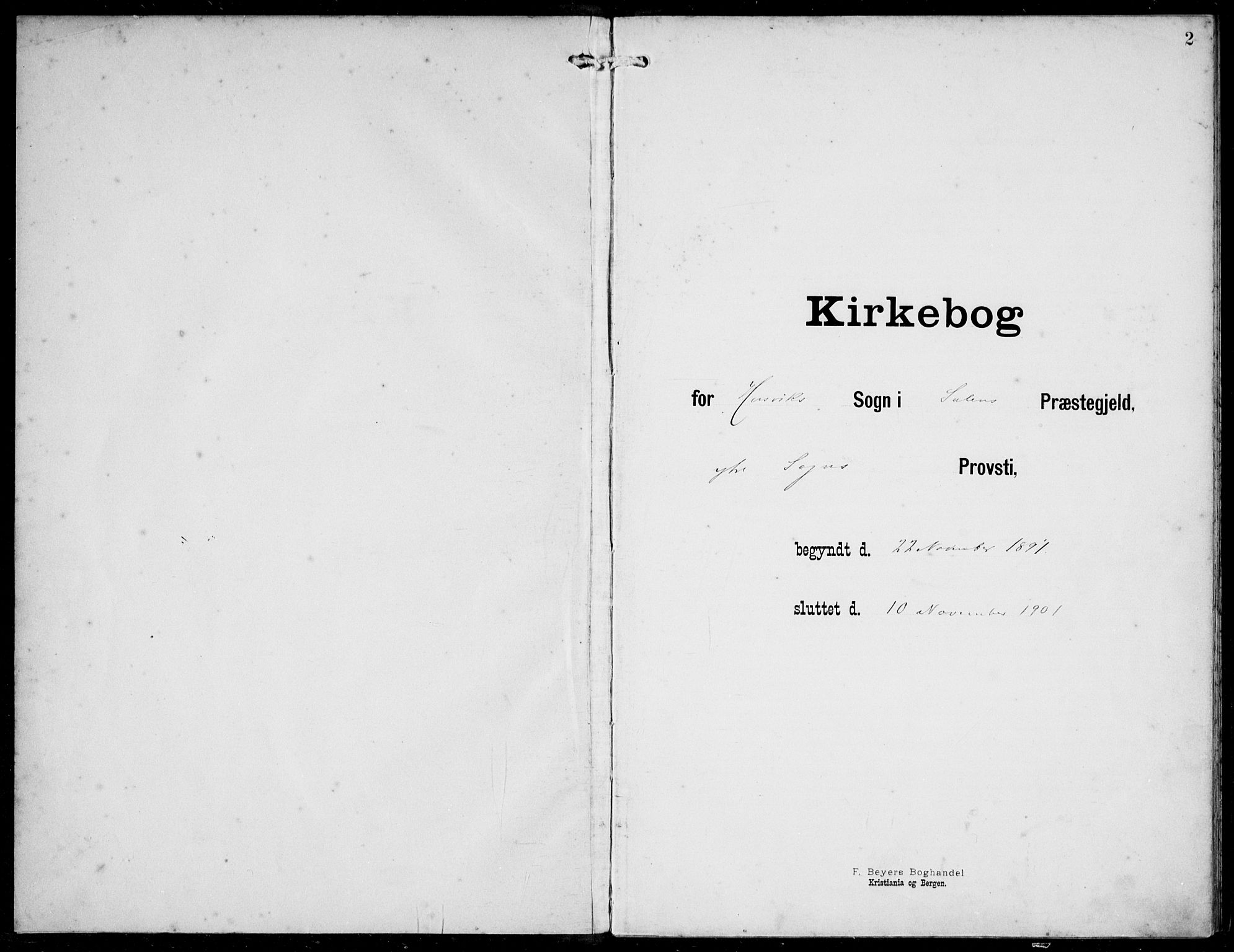 Solund sokneprestembete, AV/SAB-A-81401: Parish register (official) no. B  1, 1891-1901, p. 2