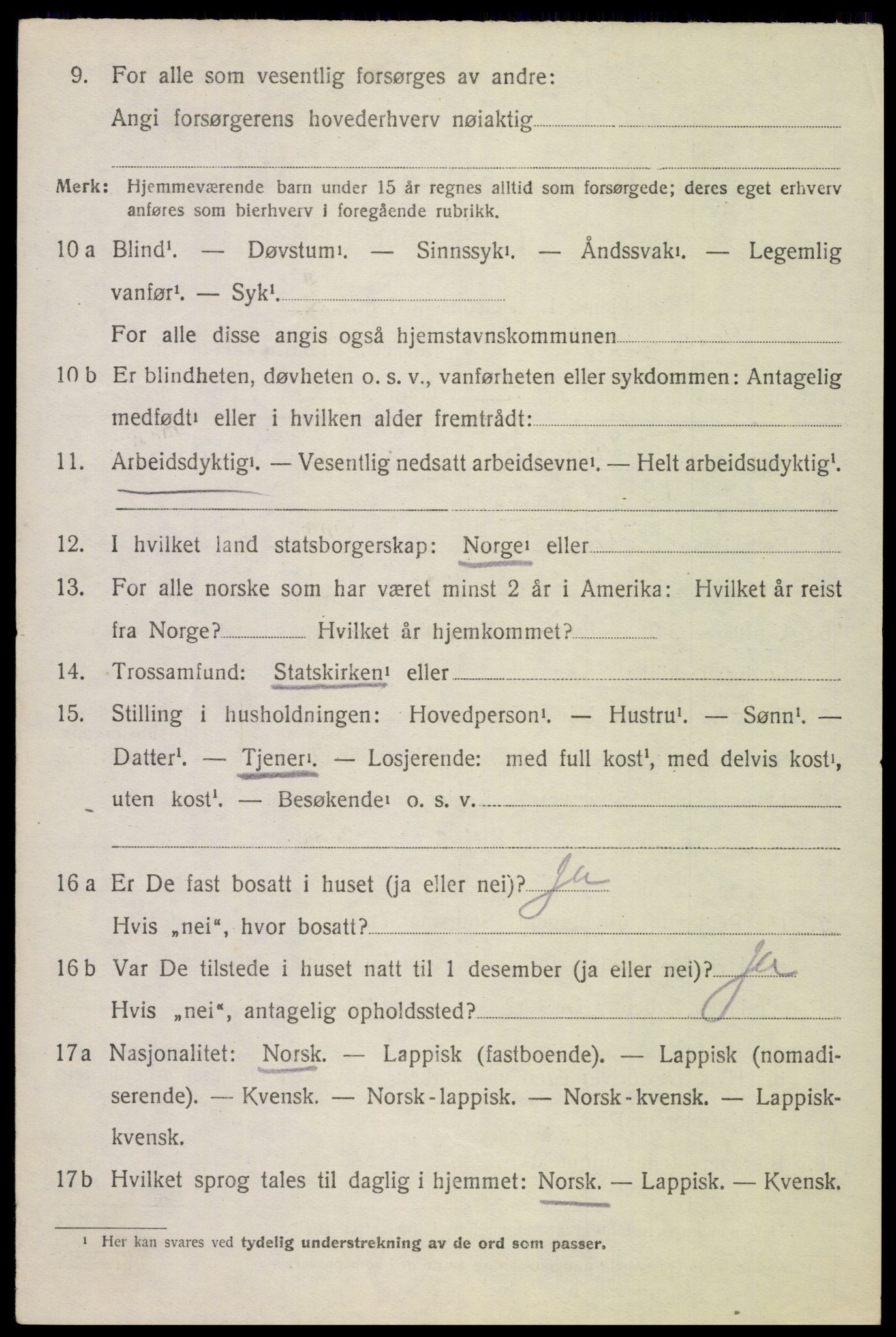 SAT, 1920 census for Evenes, 1920, p. 12201