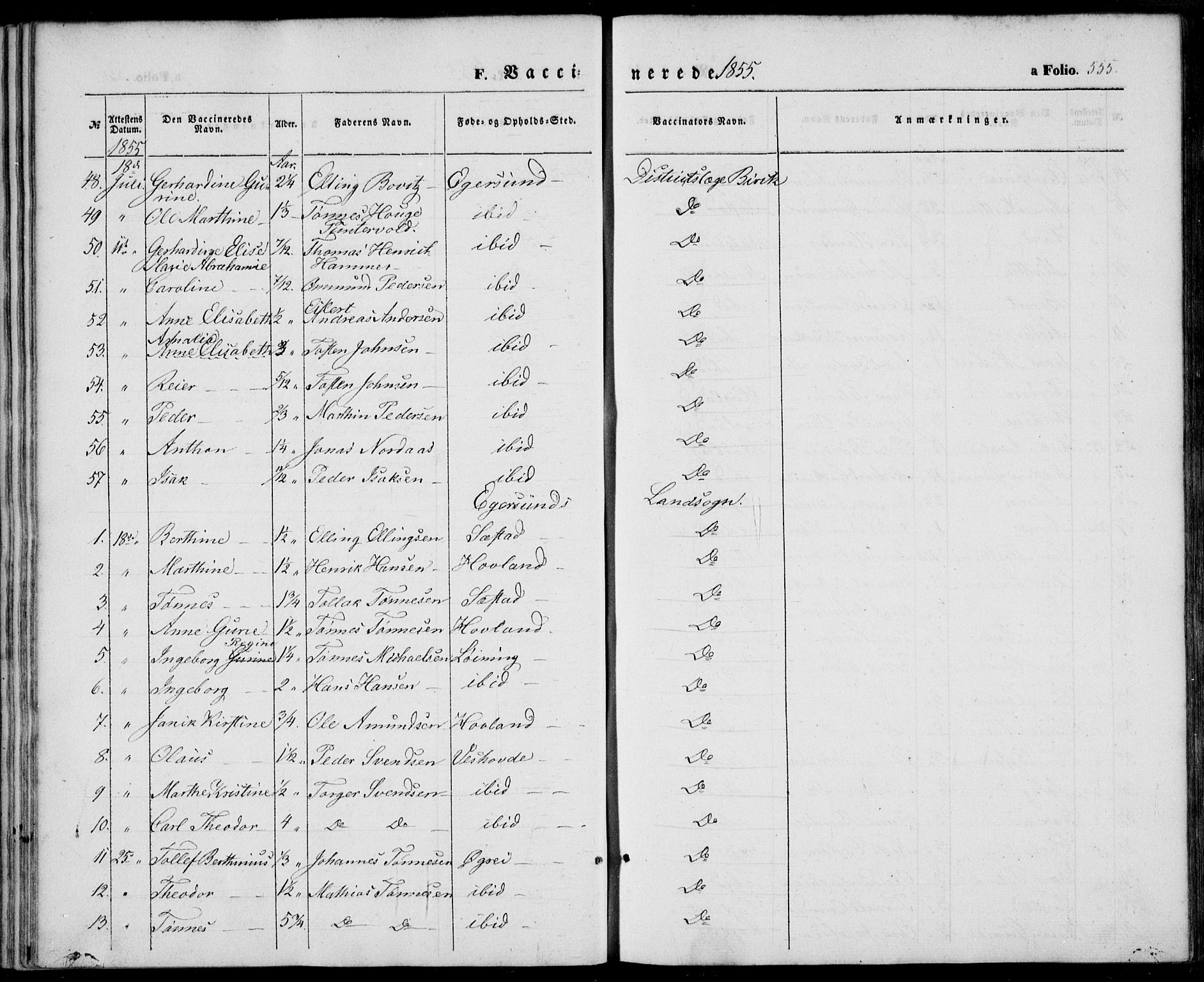 Eigersund sokneprestkontor, AV/SAST-A-101807/S08/L0013: Parish register (official) no. A 12.2, 1850-1865, p. 555