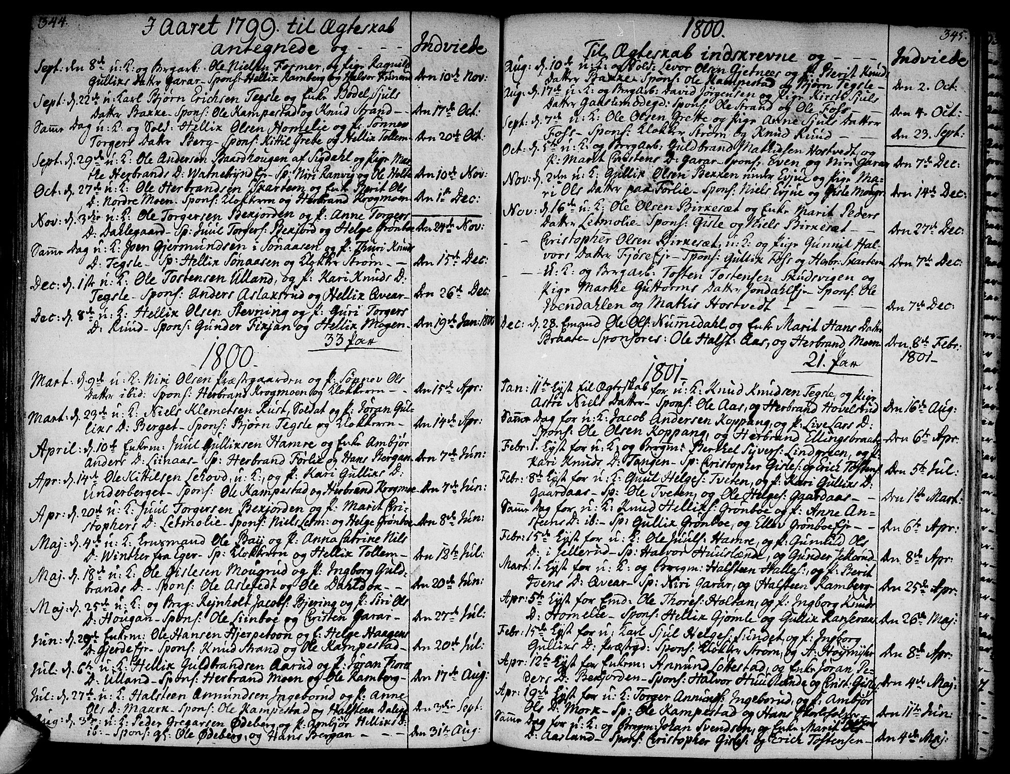 Flesberg kirkebøker, SAKO/A-18/F/Fa/L0004: Parish register (official) no. I 4, 1788-1815, p. 344-345