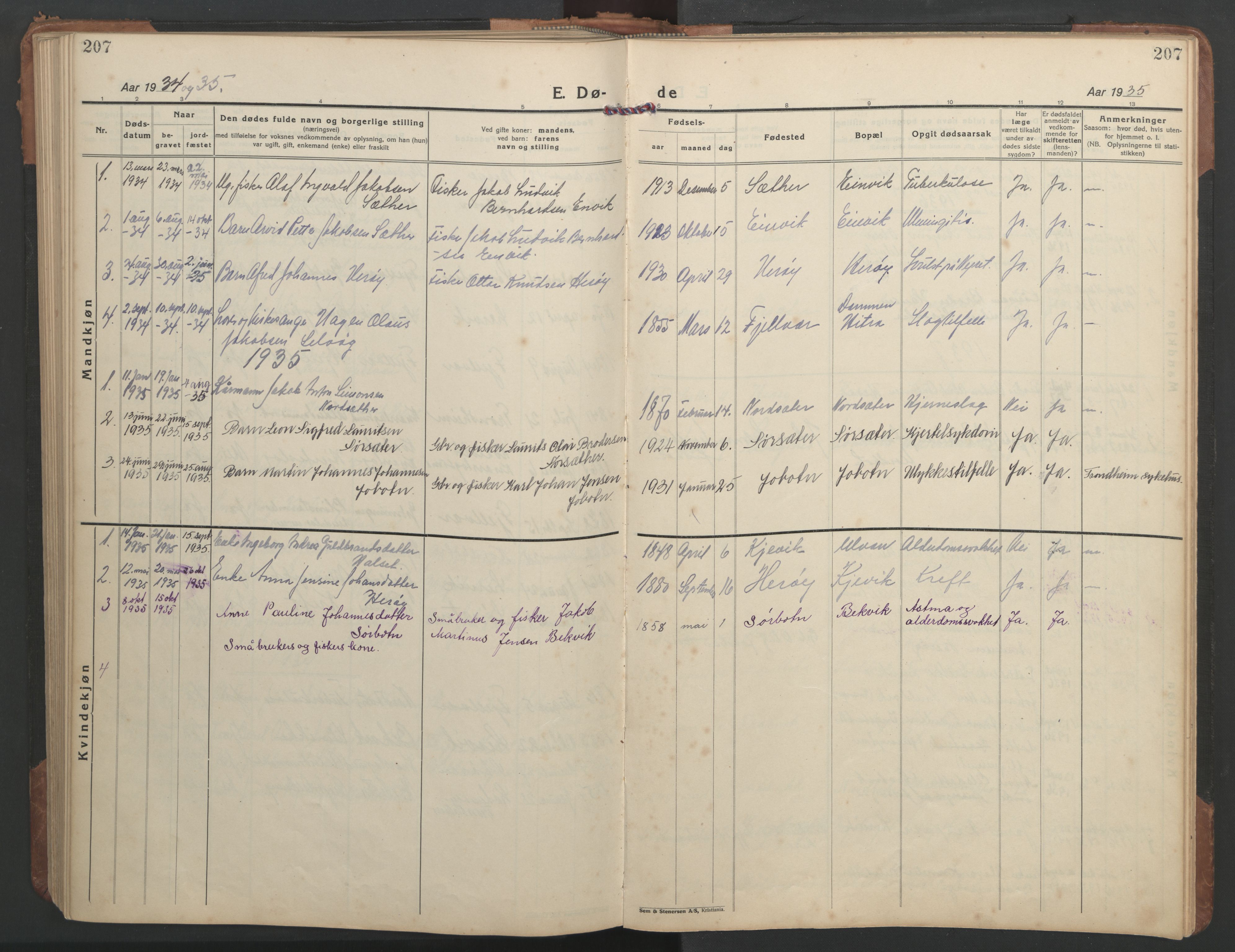 Ministerialprotokoller, klokkerbøker og fødselsregistre - Sør-Trøndelag, AV/SAT-A-1456/638/L0569: Parish register (copy) no. 638C01, 1923-1961, p. 207