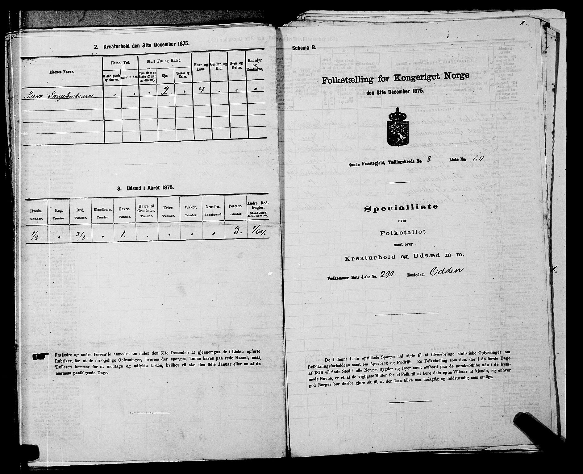 SAKO, 1875 census for 0822P Sauherad, 1875, p. 1051