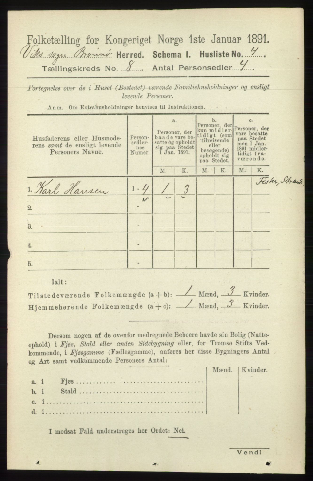 RA, 1891 census for 1814 Brønnøy, 1891, p. 4268