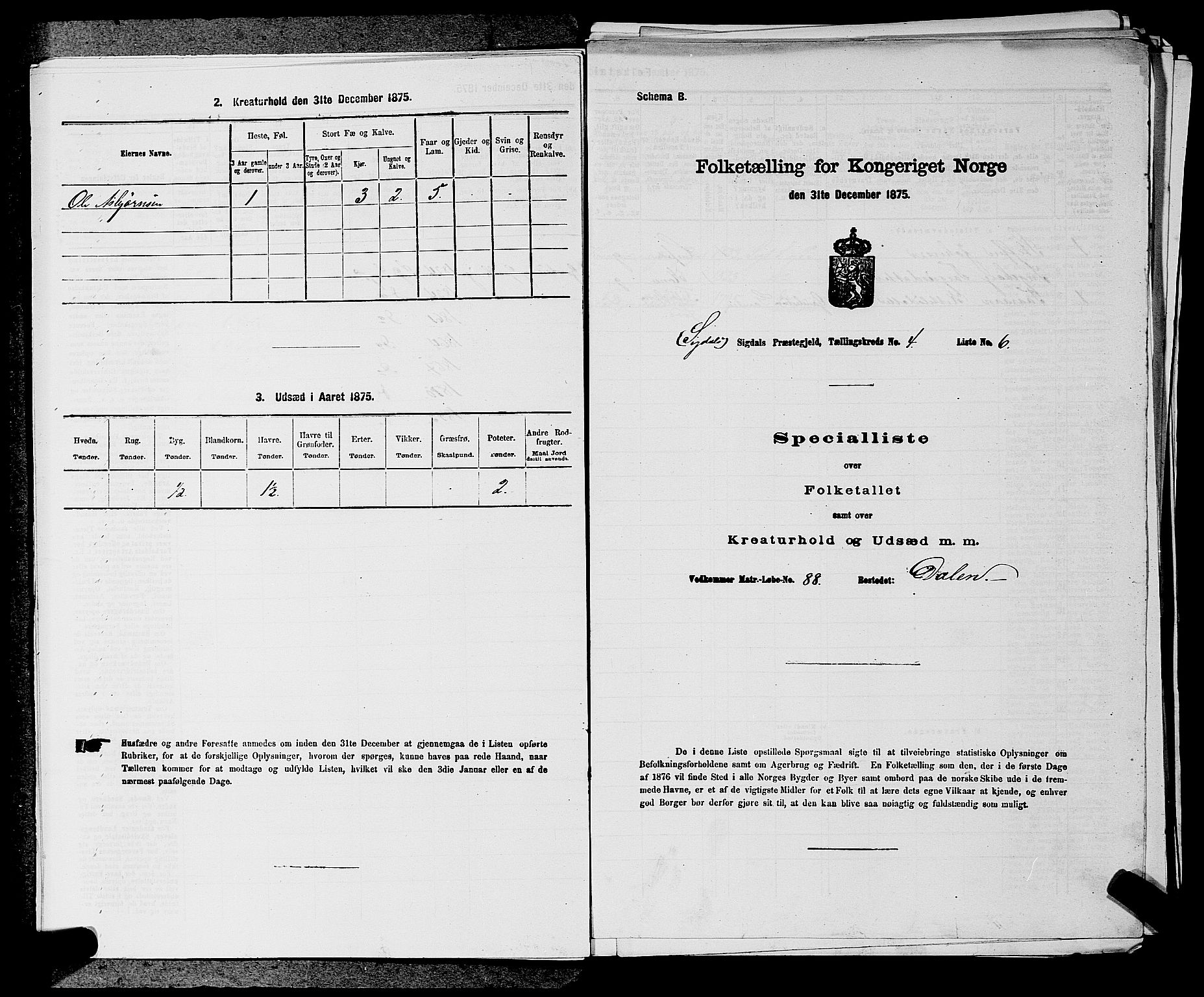 SAKO, 1875 census for 0621P Sigdal, 1875, p. 576